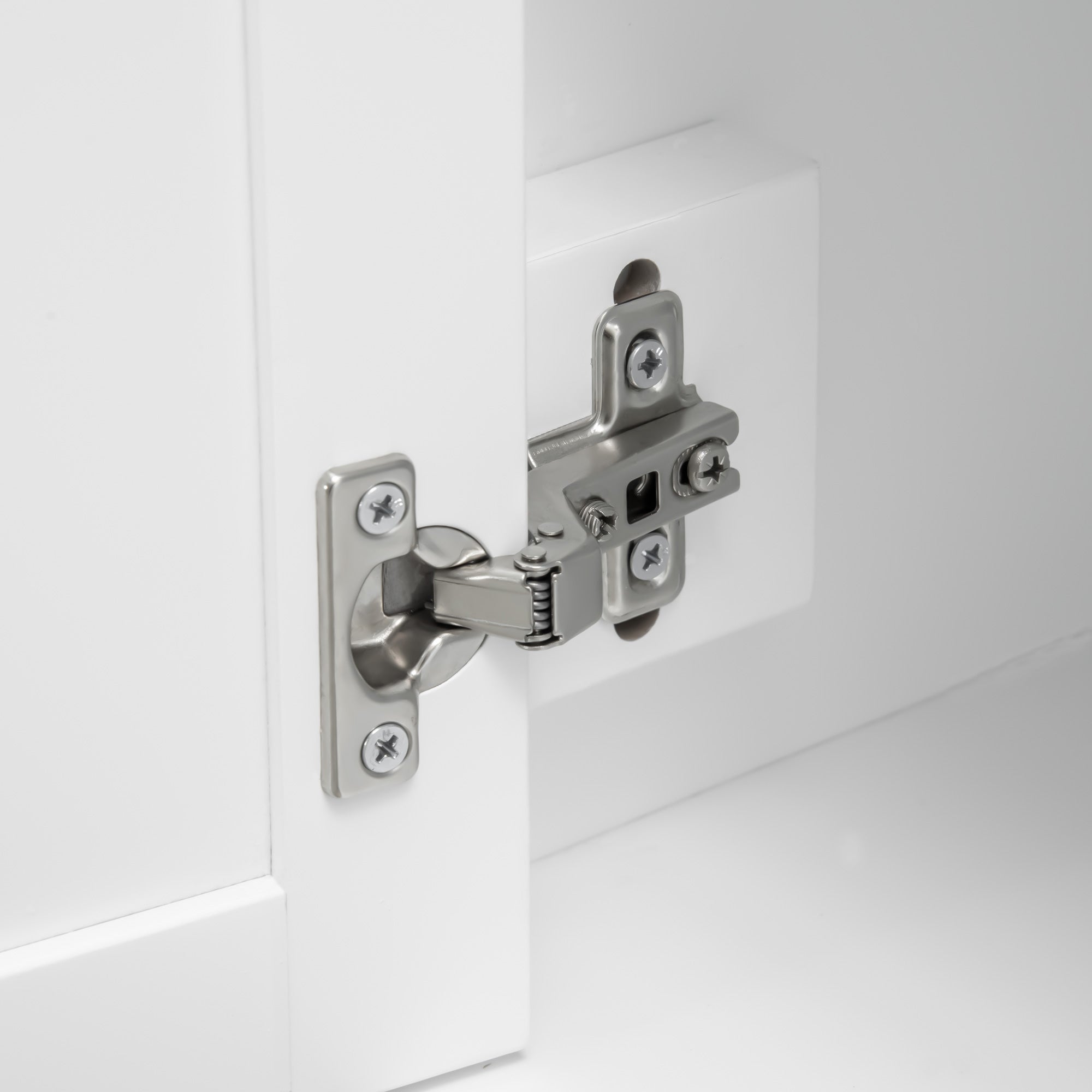 Kitchen Sideboard Buffet Cabinet with 2 Drawers and Adjustable Shelves, White