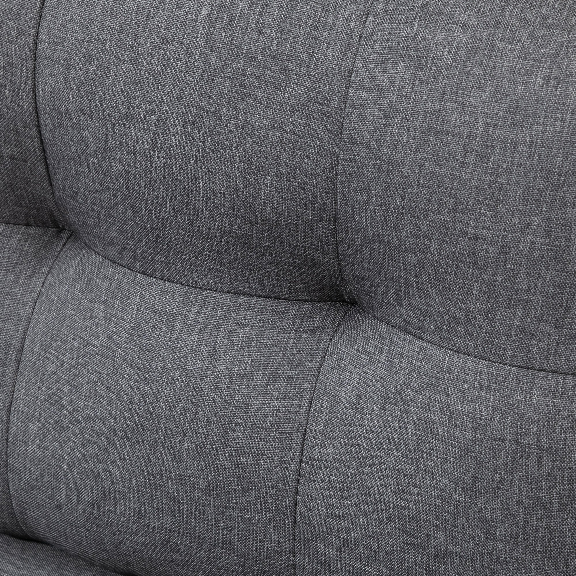 HOMCOM Modular Sectional Couch with Changeable Chaise, 3 Seater Corner Sofa with Ottoman, Fabric L Shape Sofa with Thick Padded Cushion for Living Room, Office, Dark Grey