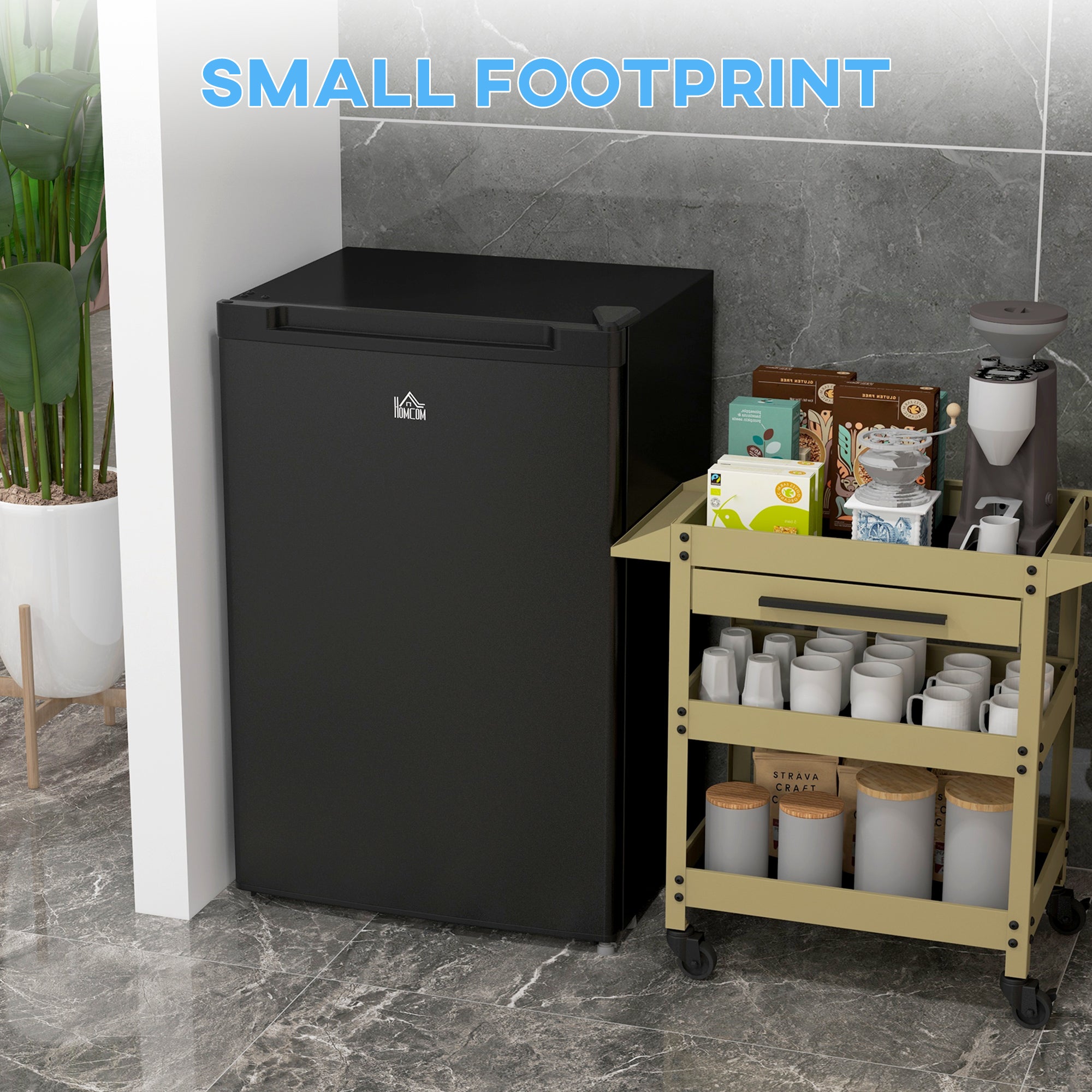 3 Cu Ft Upright Freezer with Reversible Door & Adjustable Thermostat, Black