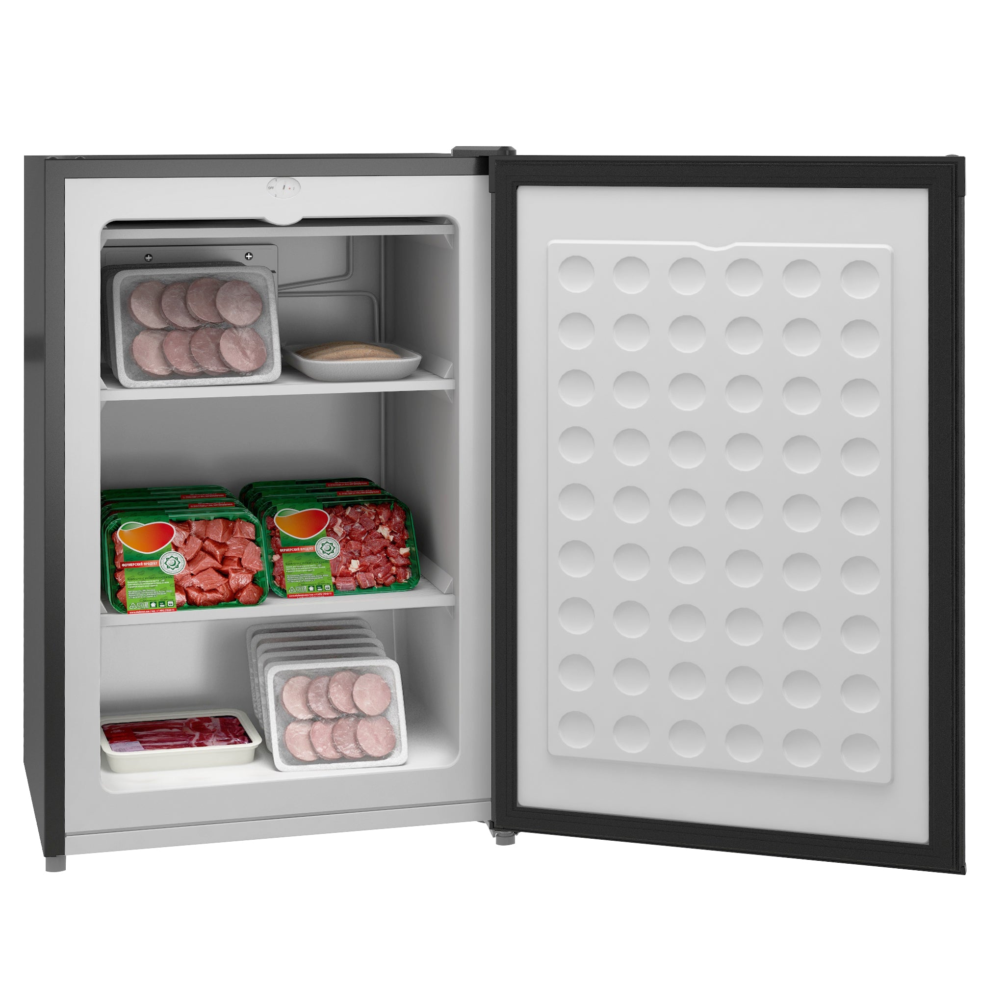 3 Cu Ft Upright Freezer with Reversible Door & Adjustable Thermostat, Black