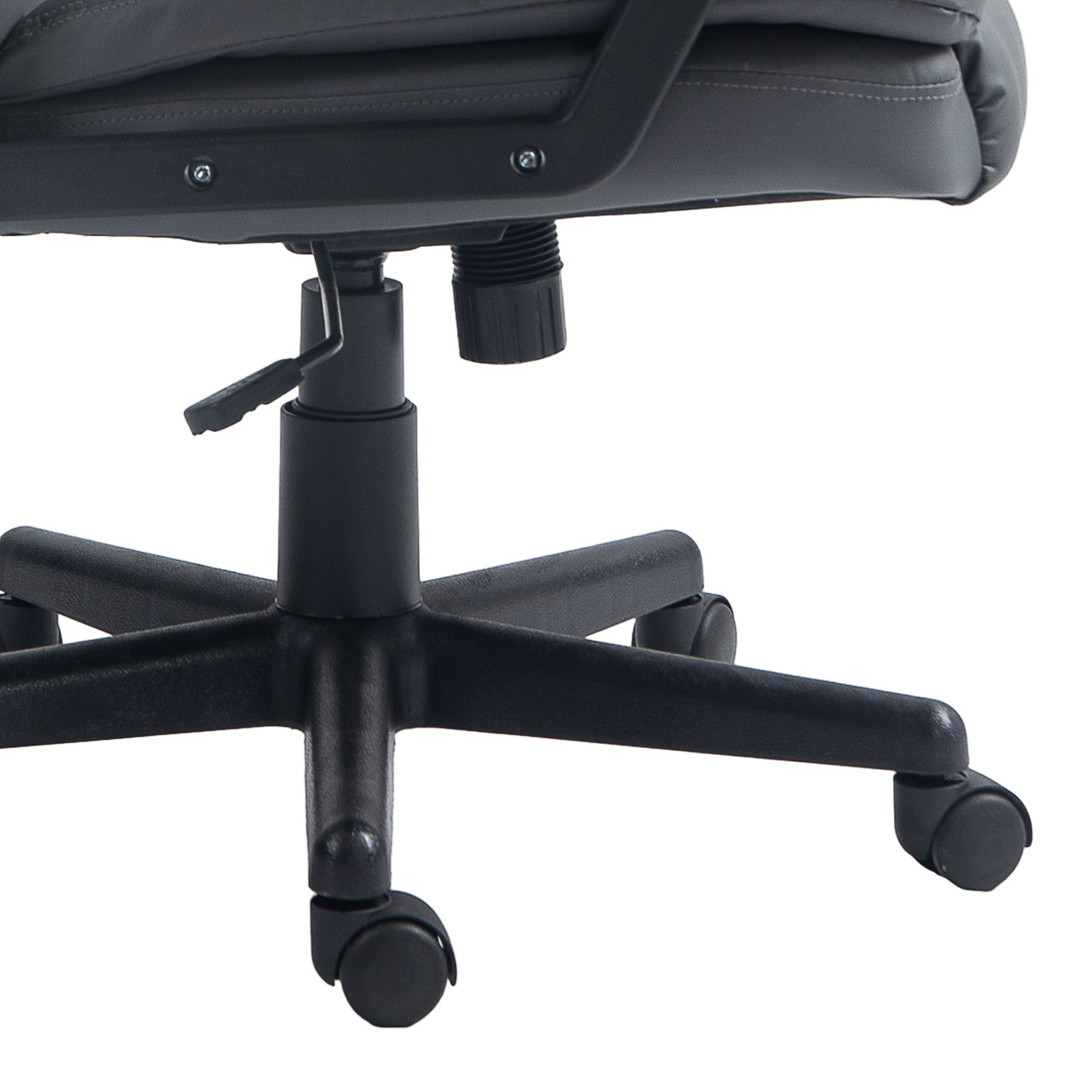 HOMCOM Office Chair, Faux Leather Computer Desk Chair, Mid Back Executive Chair with Adjustable Height and Swivel Rolling Wheels for Home Study, Dark Grey