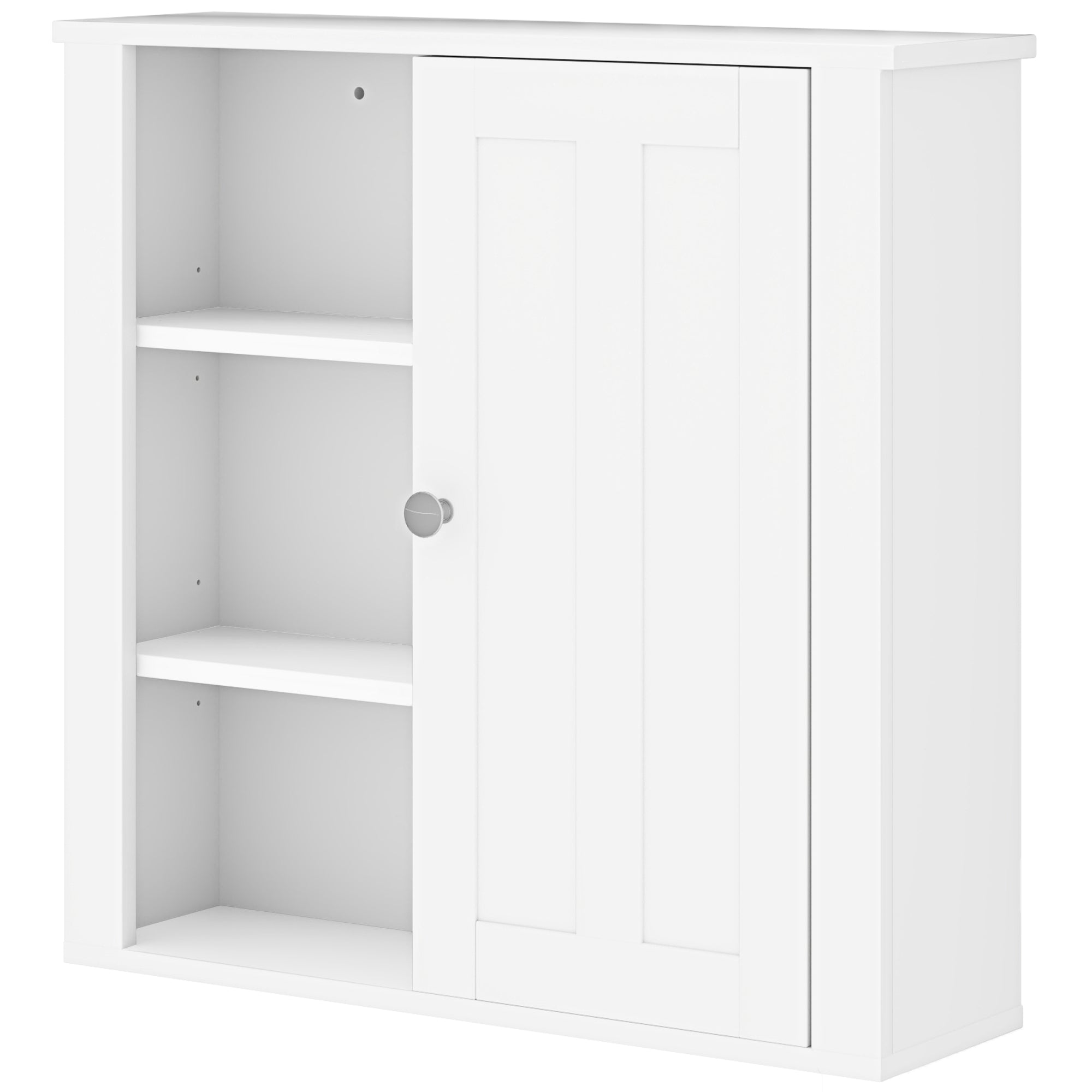 HOMCOM Bathroom Cabinet, Modern Bathroom Wall Cabinet with Adjustable Shelves and Cupboard, 53W x 15D x 51H cm, White