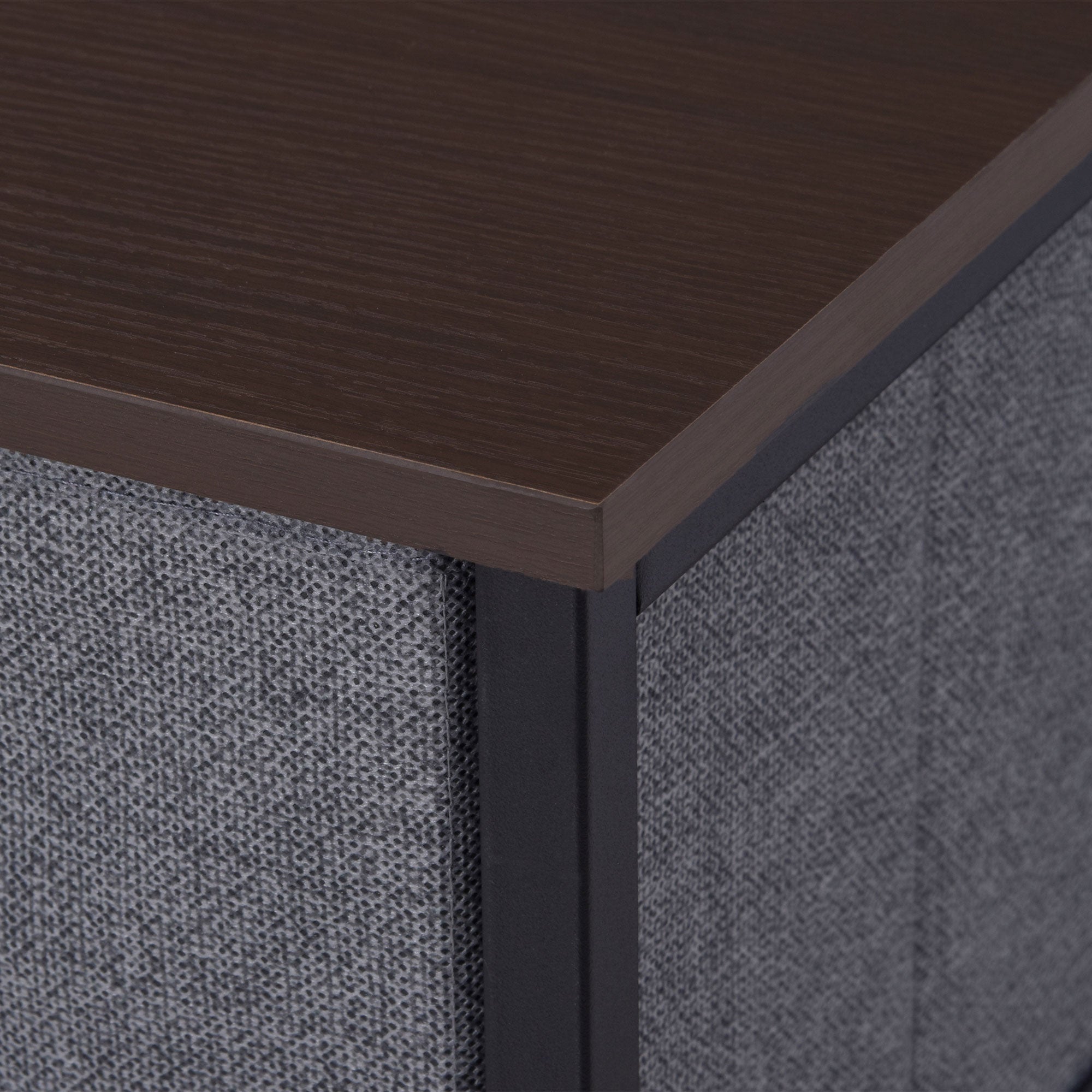 Dresser for Bedroom with 7 Drawers, Chest of Drawers with Metal Frame, Fabric Dresser for Living Room, Entryway, Hallway, Dark Grey