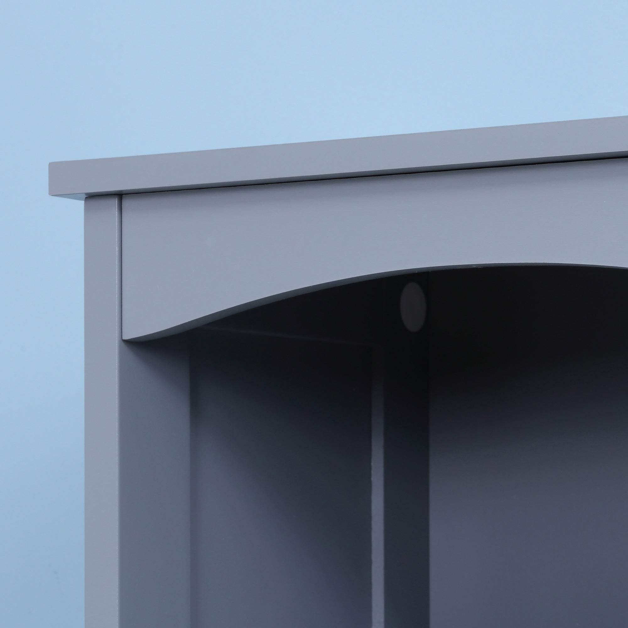 Bathroom Storage Cabinet, Tall Linen Tower with 3 Tier Shelves and Drawer, Grey