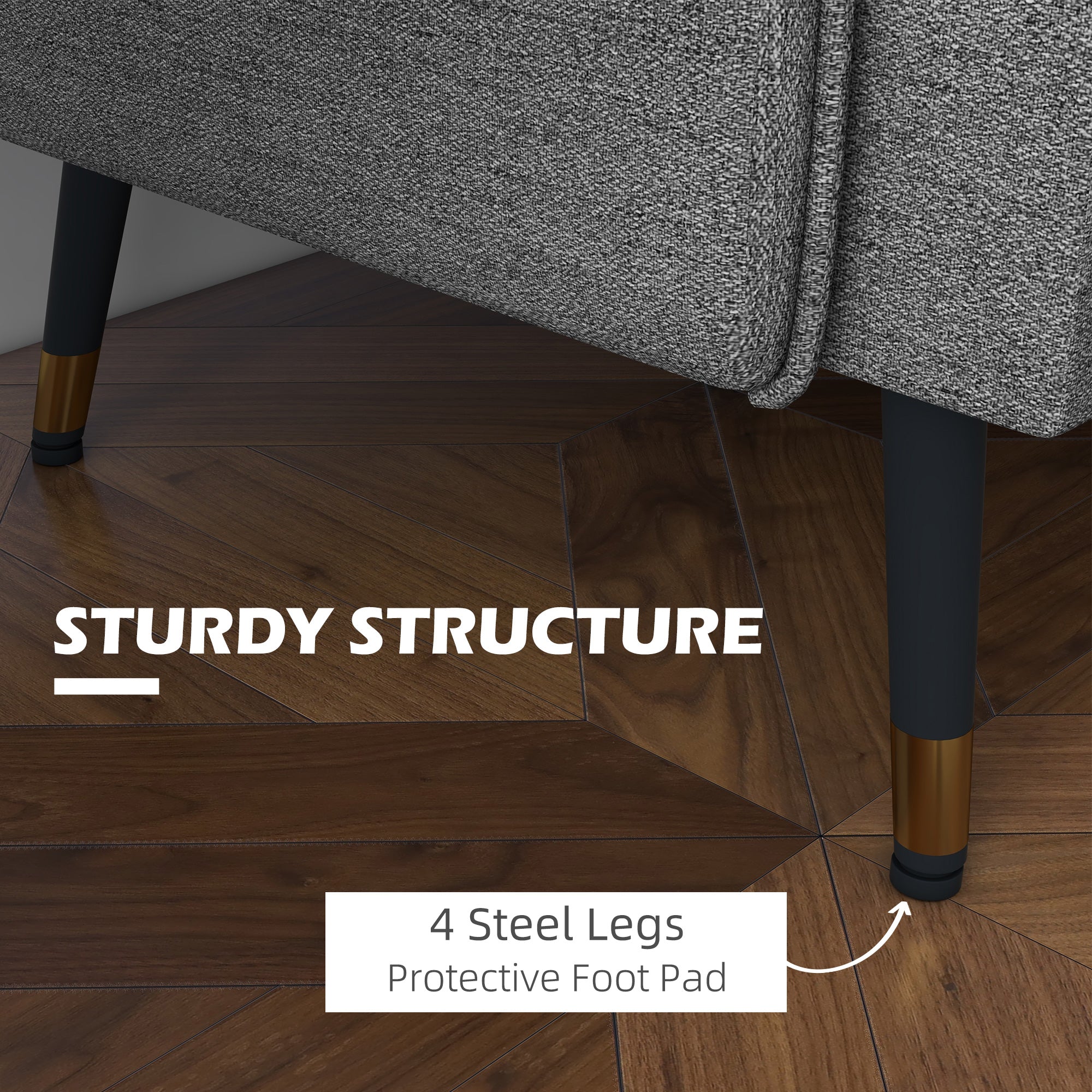 HOMCOM 55" Loveseat Sofa for Bedroom, Modern Love Seats Furniture with Button Tufting, Upholstered Small Couch for Small Space, Dark Grey