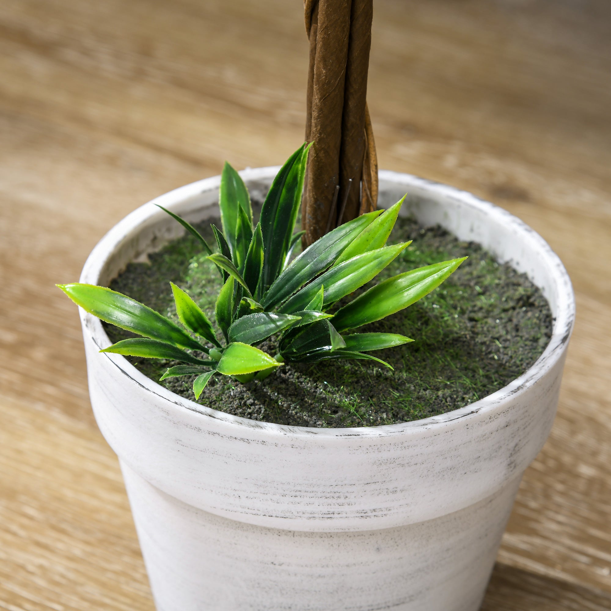 HOMCOM Set of 2 Decorative Artificial Plants Ball Trees with Lavender Flowers in Pot Fake Plants for Home Indoor Outdoor Decor, 60cm, Pink