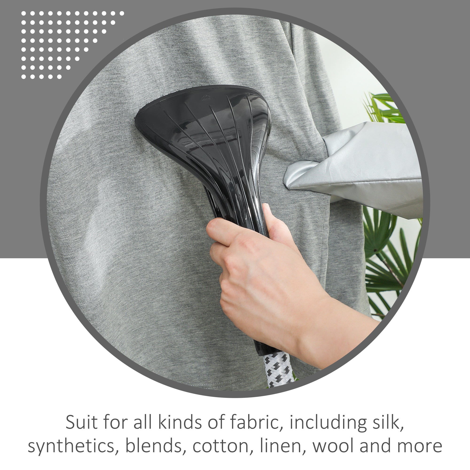Clothes Steamer, Fabric Garment Steamer for Hanging, with Adjustable Telescopic Pole 41-110 cm, 1.4L, 1950W, 11 Level Steam Adjustment, Black