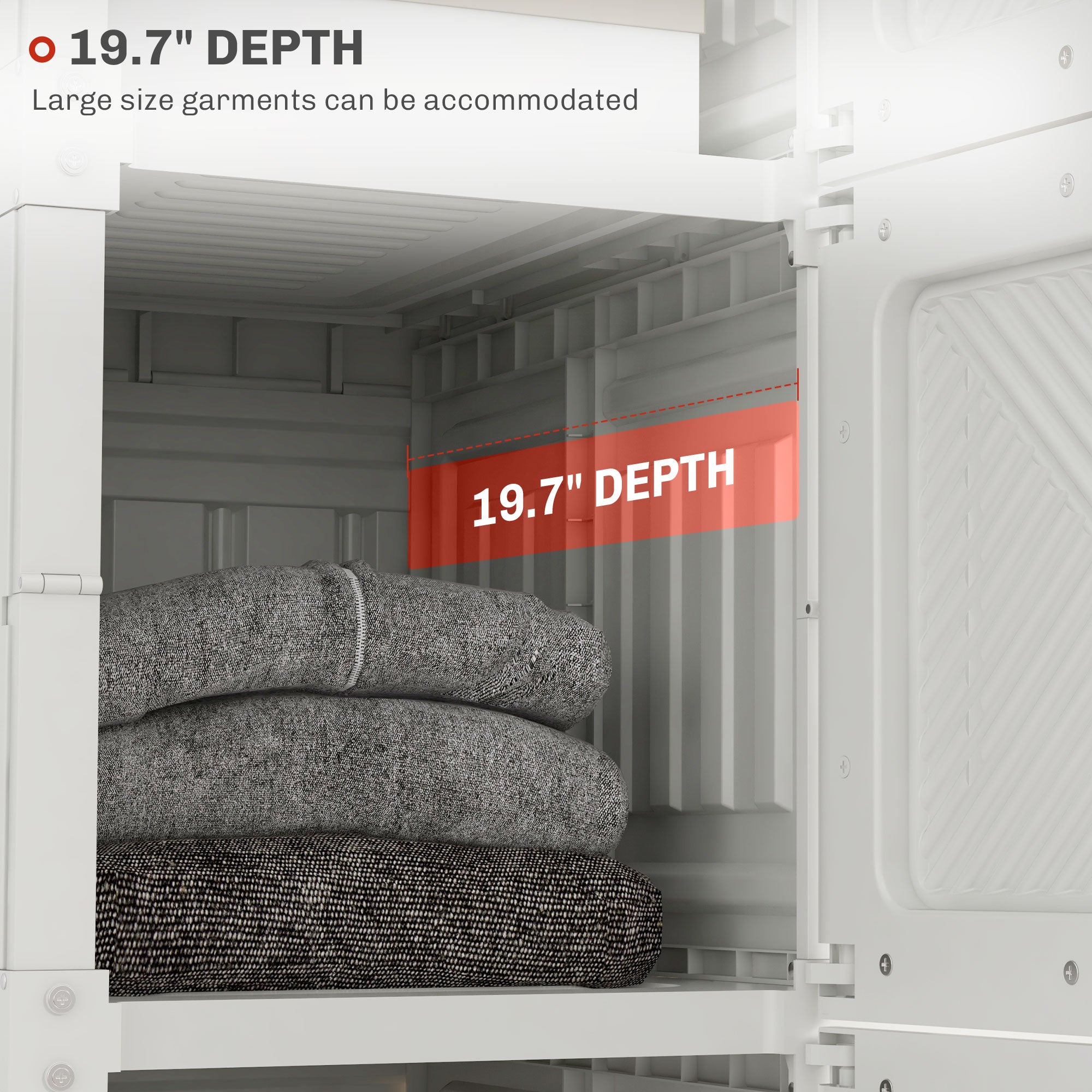 HOMCOM Portable Wardrobe Closet Cabinet Foldable Plastic Clothes Storage Organzier for Bedroom with 8 Cube Compartments Magnet Doors Easy Assembly White