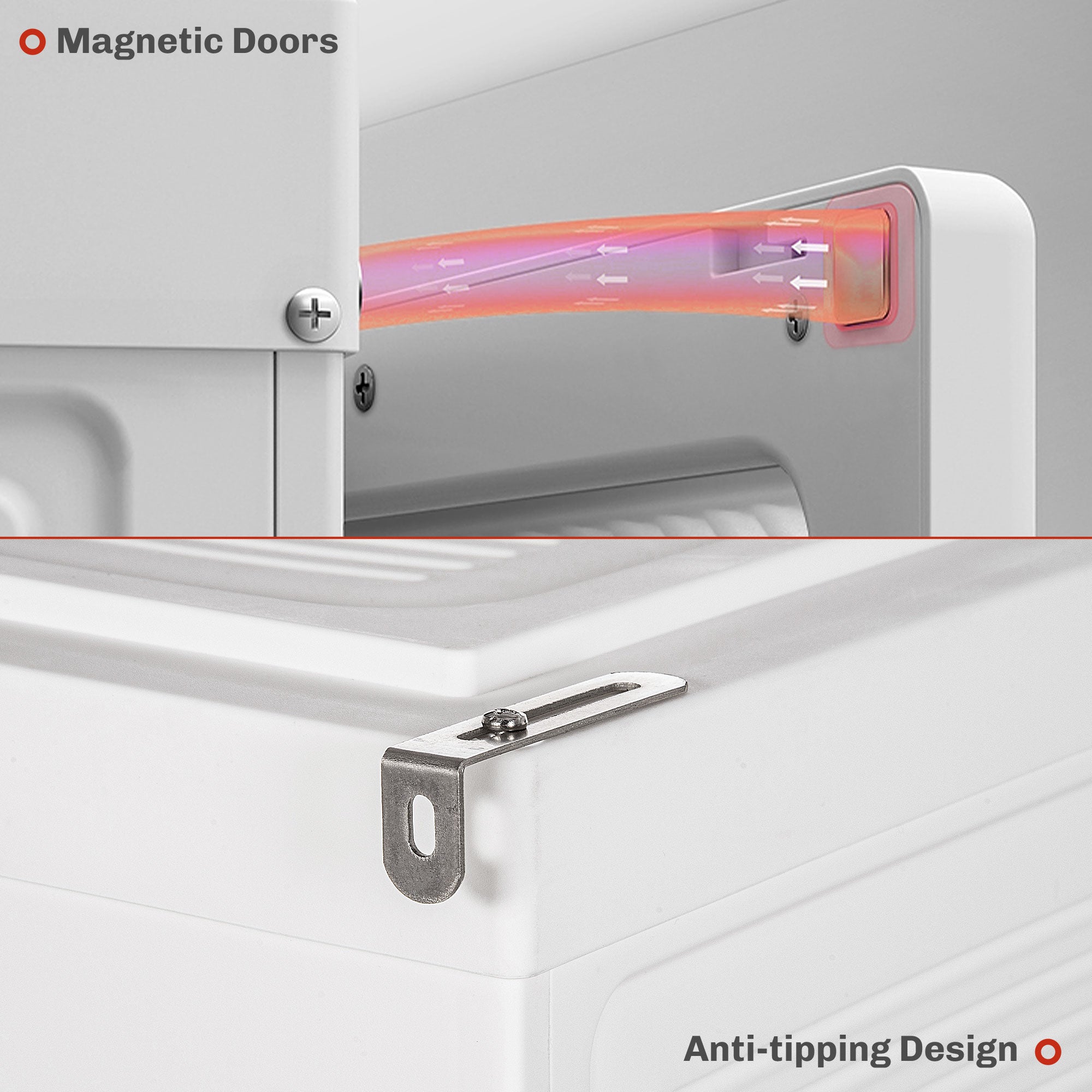 HOMCOM Portable Wardrobe Closet Cabinet Foldable Plastic Clothes Storage Organzier for Bedroom with 8 Cube Compartments Magnet Doors Easy Assembly White