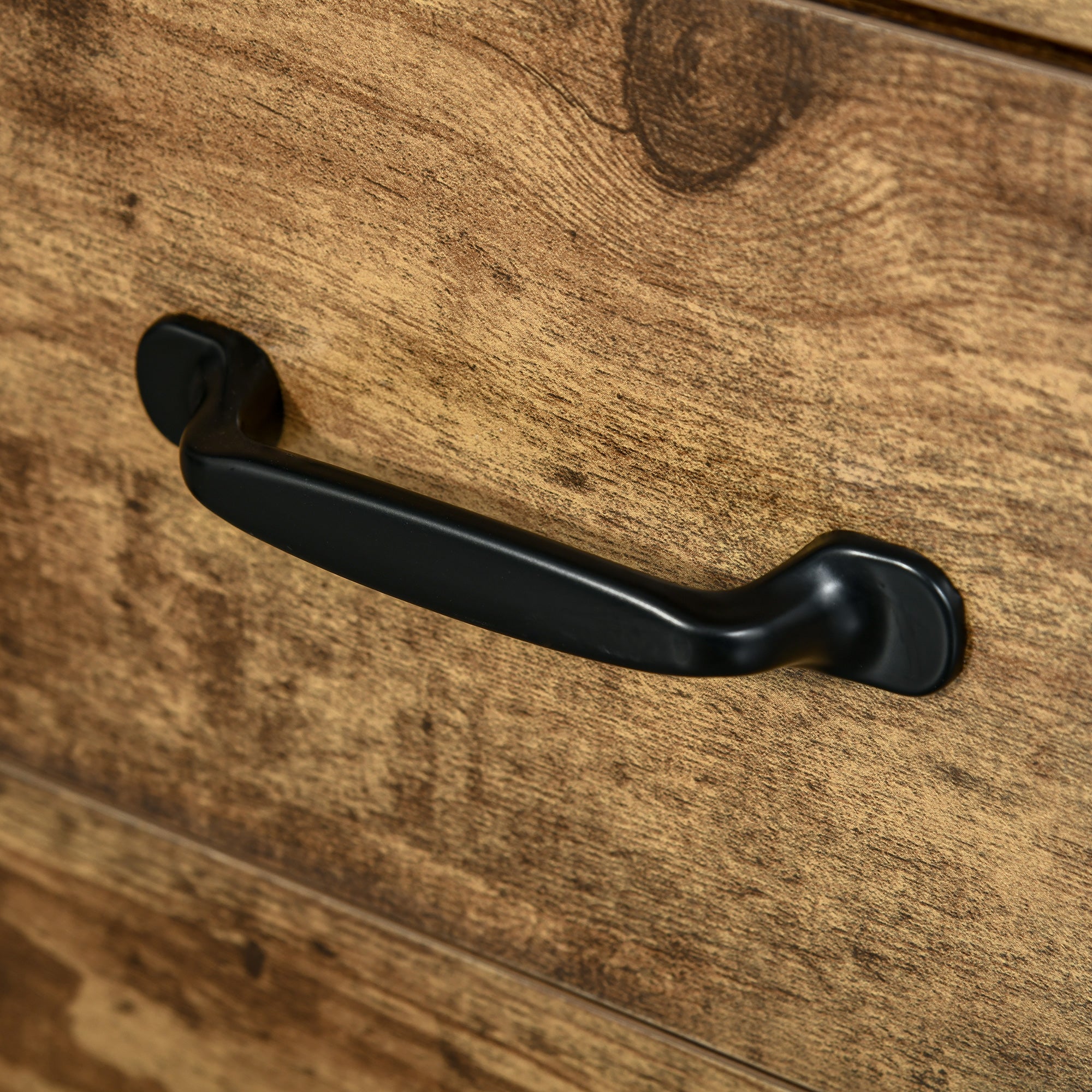 HOMCOM Mobile Filing Cabinet with 3 Drawers, Under Desk File Cabinet, Rustic Brown