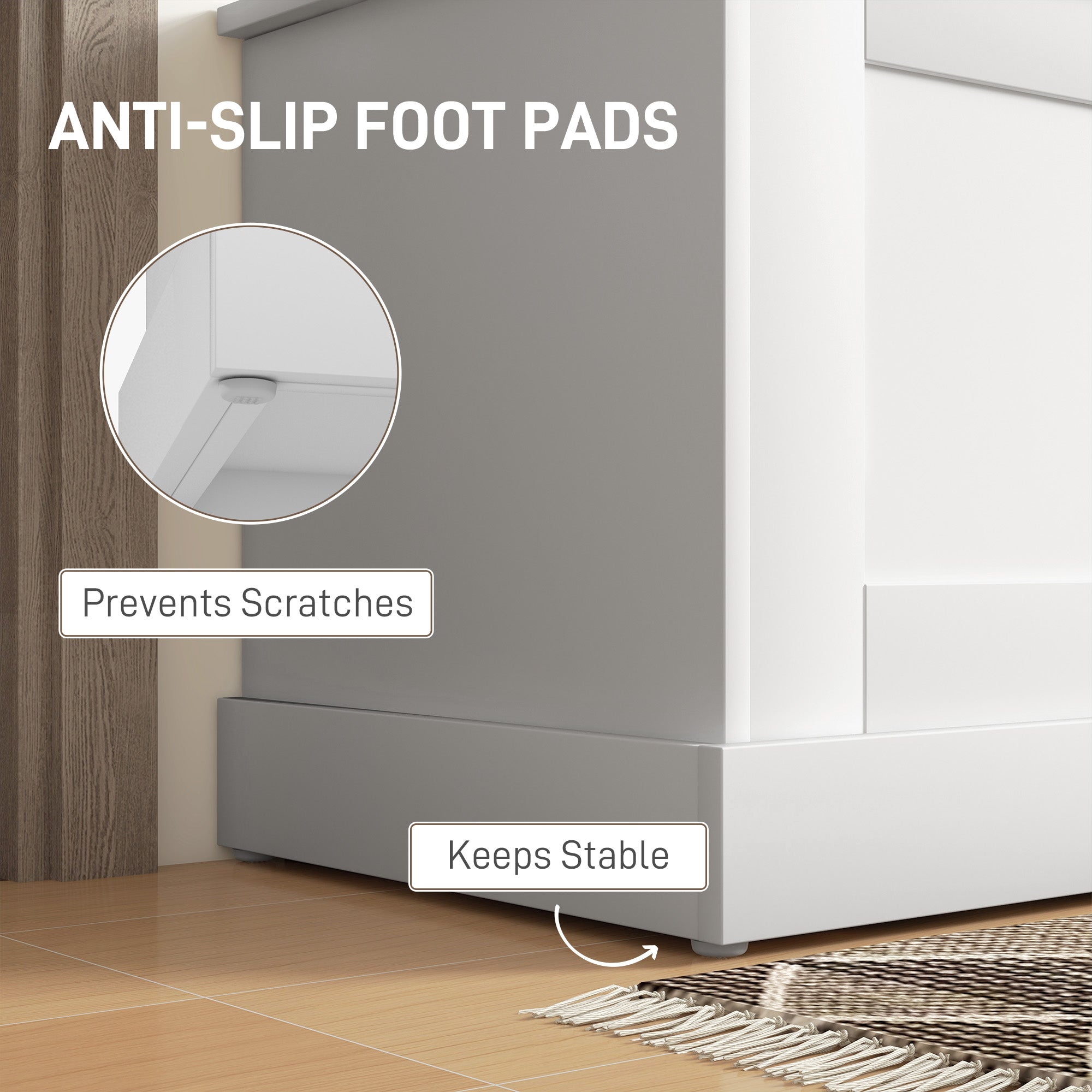 HOMCOM Storage Chest, Storage Trunk with Safety Hinge, Wooden Box for Living Room, Entryway, 31.5" x 15.7" x 17.7", White Wood Grain