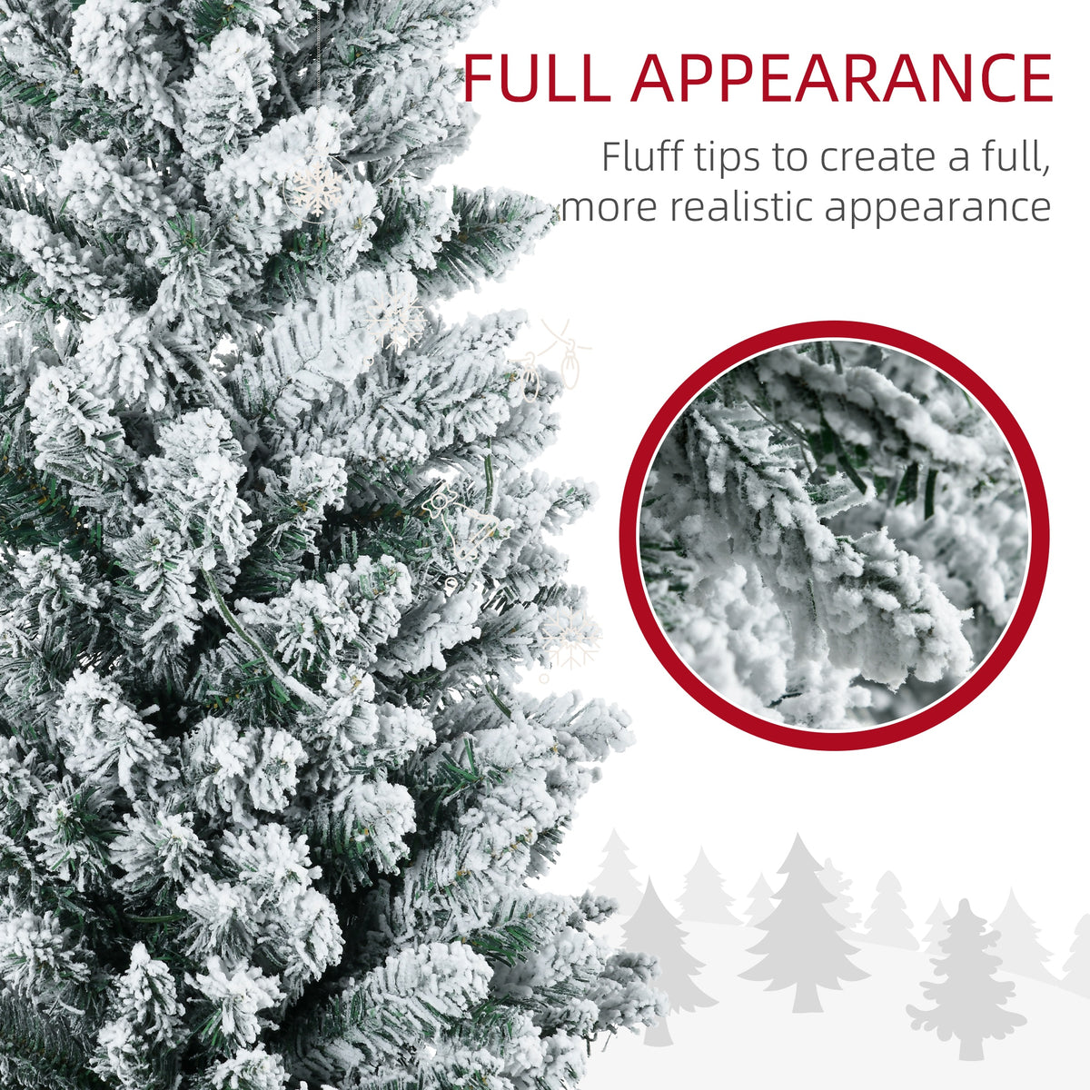 7' Tall Pre-Lit Slim Noble Fir Artificial Pencil Christmas Tree with 210 Warm White LED Lights and 499 Tips, for Christmas Decoration, Green and Warm White