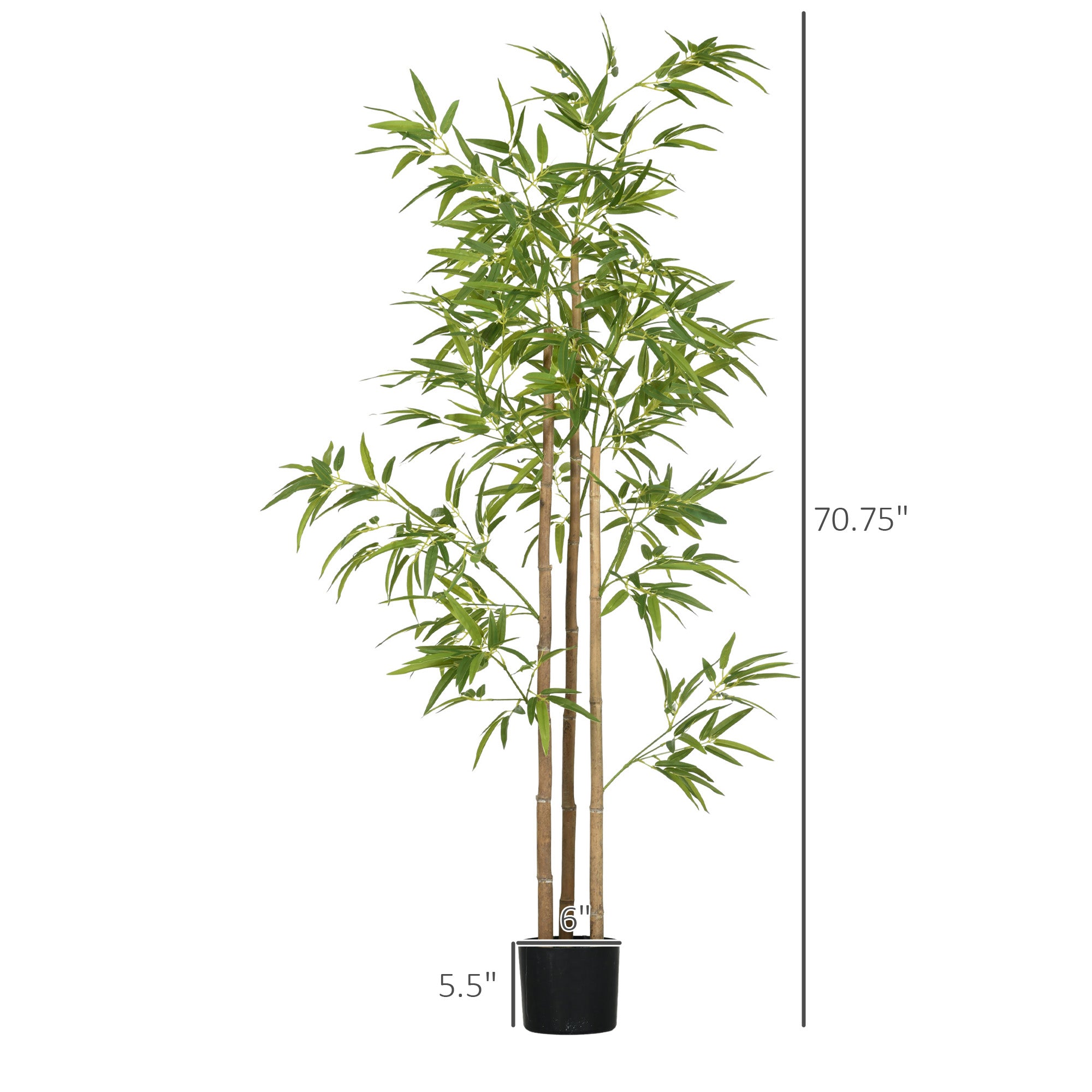 6' Artificial Bamboo Tree, Potted Indoor Outdoor Fake Plant for Home Office