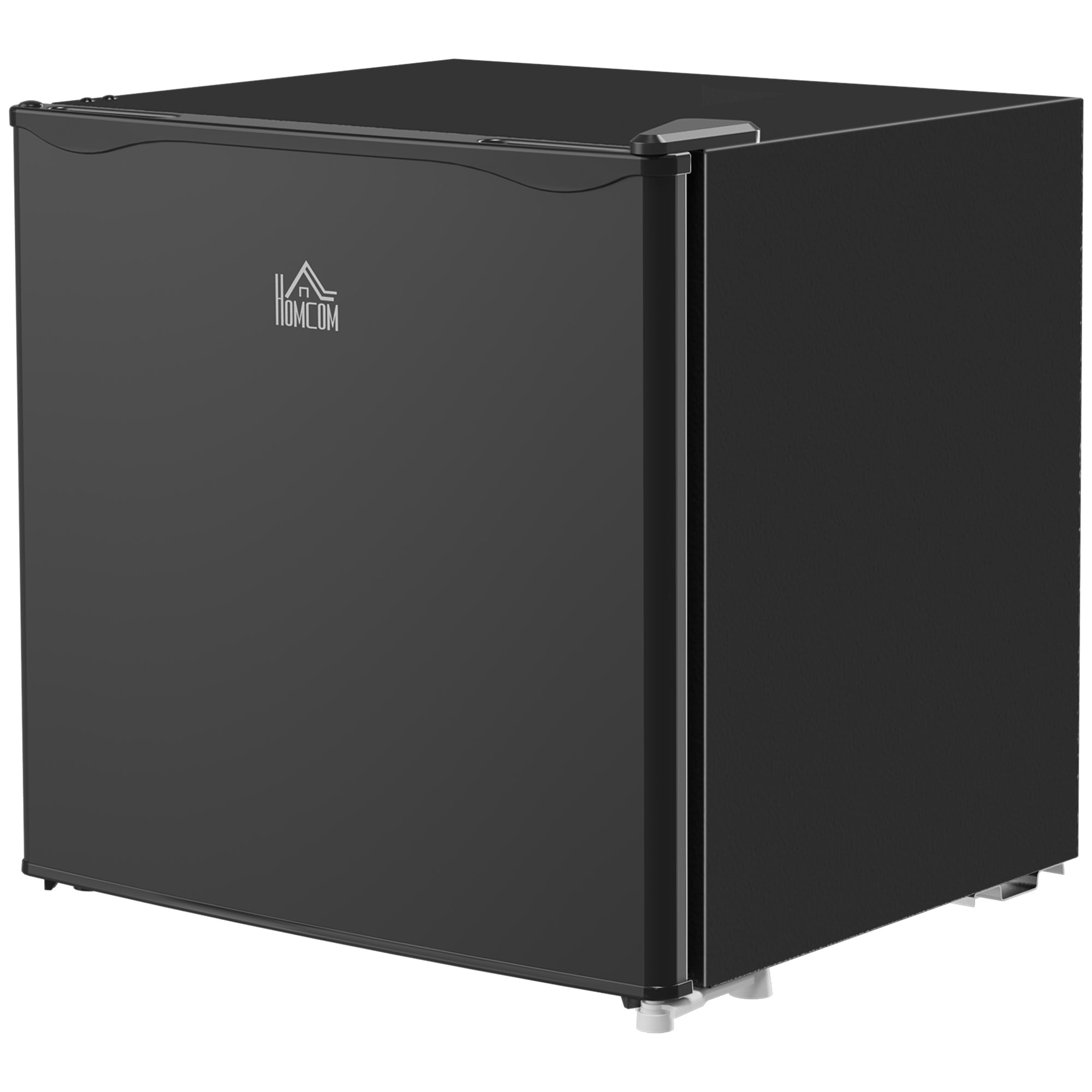 HOMCOM 46 Litre Table Top Mini Fridge, Small Fridge with Ice Box, Reversible Door, Adjustable Temperature and Legs, Mini Fridge for Bedrooms, Home Office, Black