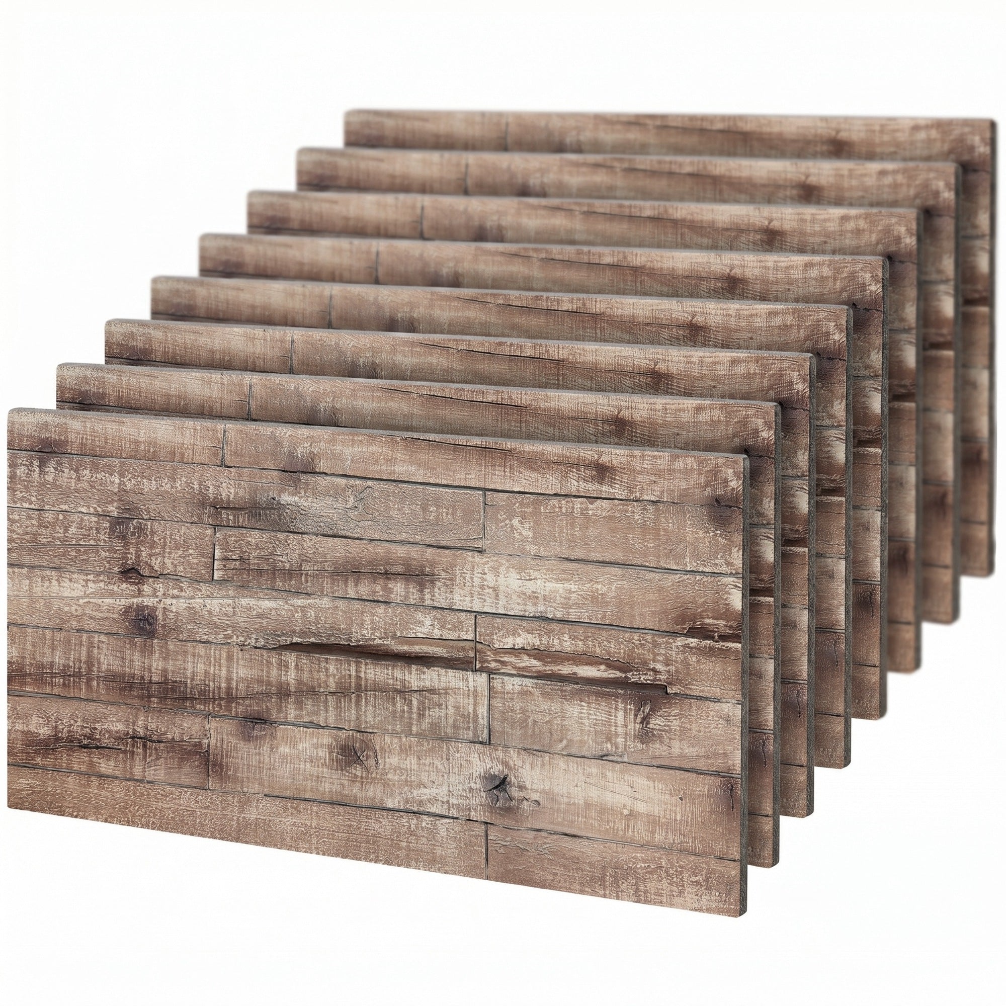 8-Pack 3D Faux Wood Wall Panels, Lightweight Polyurethane Panels for Interior and Exterior Accent Walls, Water-Resistant, 4' x 2', Cover 61.8 Sq.Ft., 0.6" Thick, Gray Wood Grain
