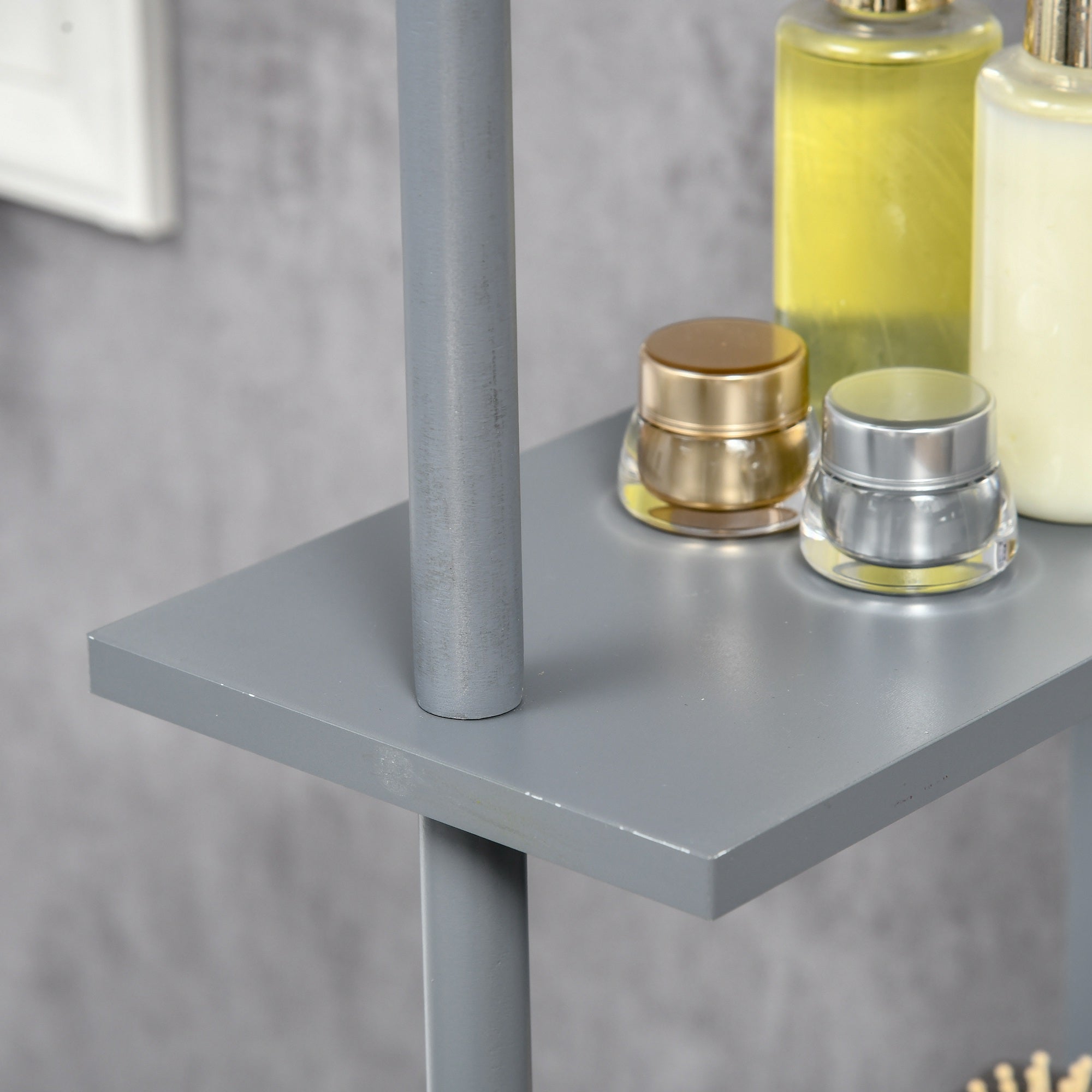 HOMCOM Tall Bathroom Cabinet, Freestanding Bathroom Storage Cabinet with 2-Tier Shelf and Drawers, Narrow Cupboard Storage Unit, Grey