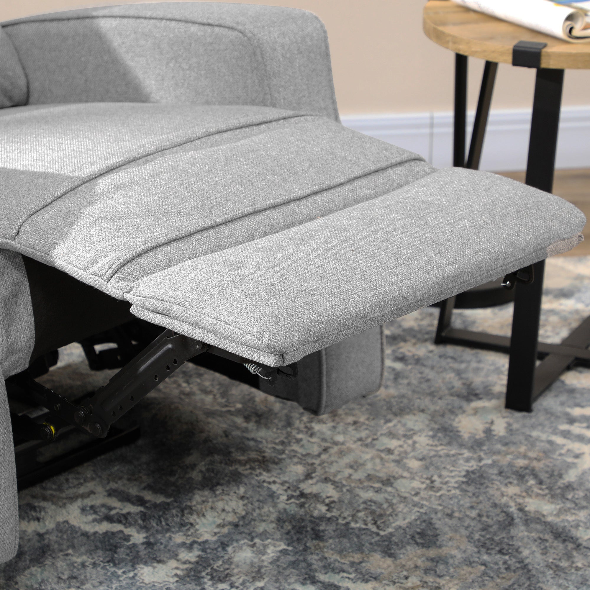 Electric Power Recliner, Wall Hugger Armchair w/ USB Charging Station, Gray