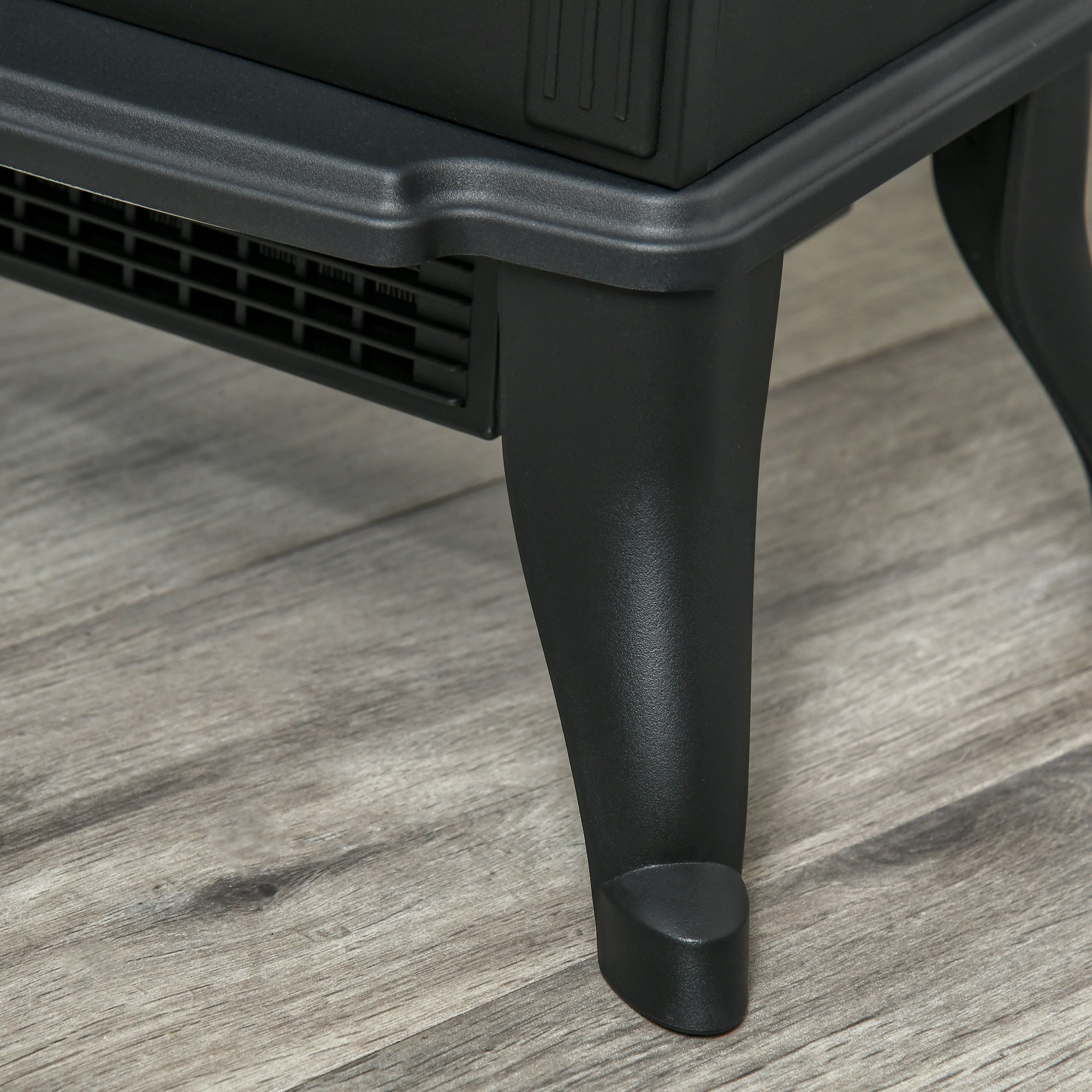 Electric Fireplace Heater with Realistic Logs and Flame Effect, 750W/1500W, Black