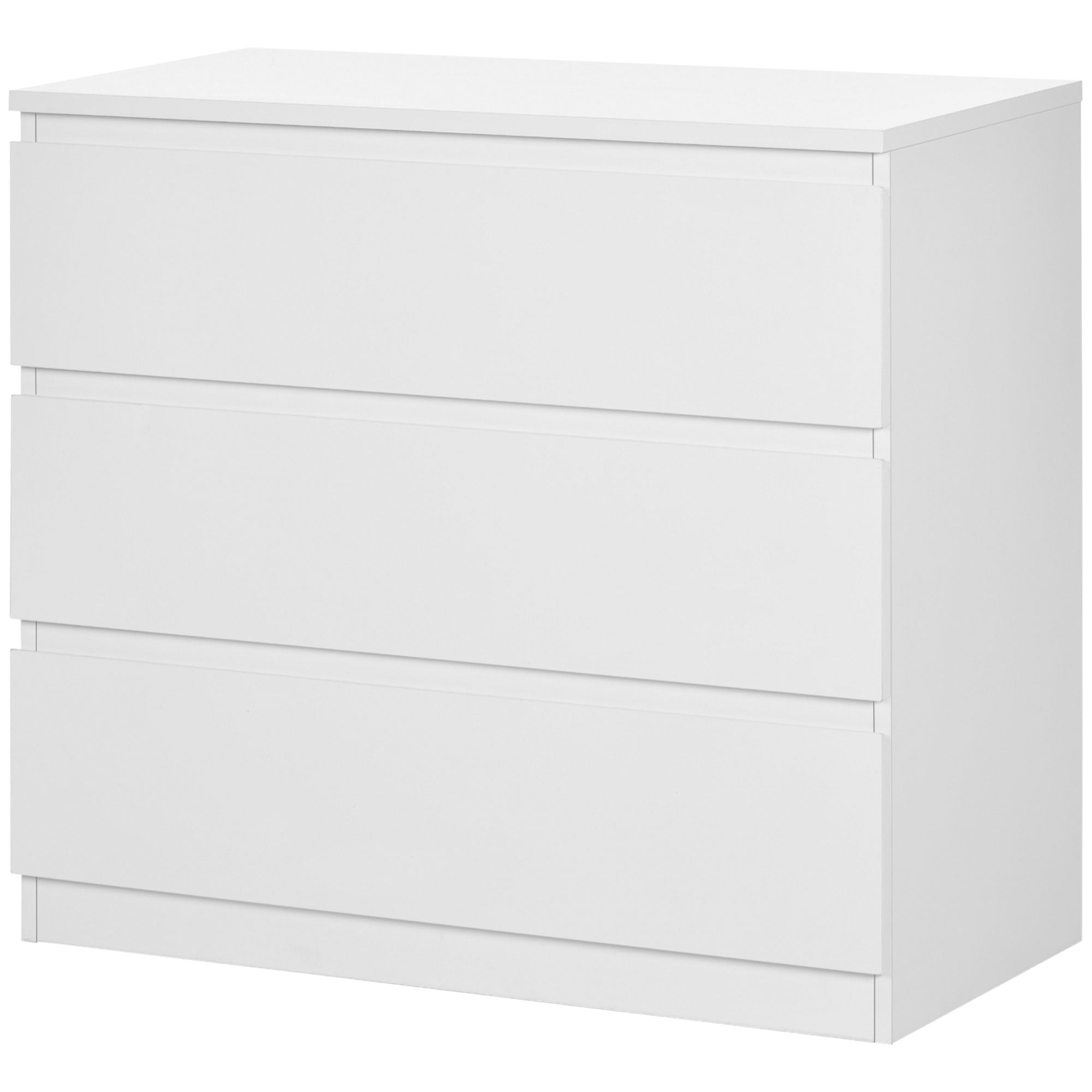 HOMCOM Chest of Drawers, 3-Drawer Storage Organiser Unit for Bedroom, Living Room, White