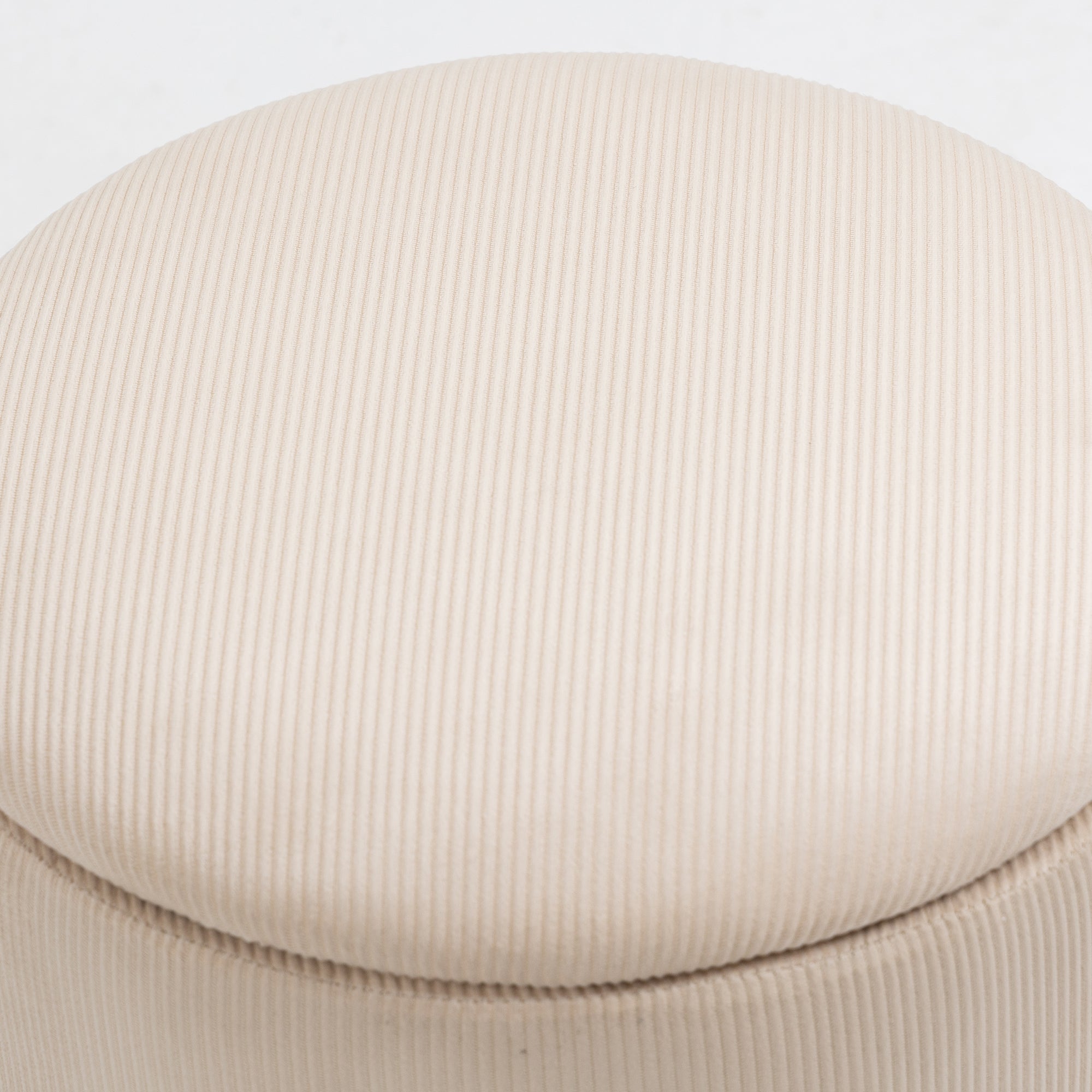 HOMCOM Modern Storage Ottoman with Removable Lid, Fabric Storage Stool, Foot Stool, Dressing Table Stool, Set of 2, Cream White