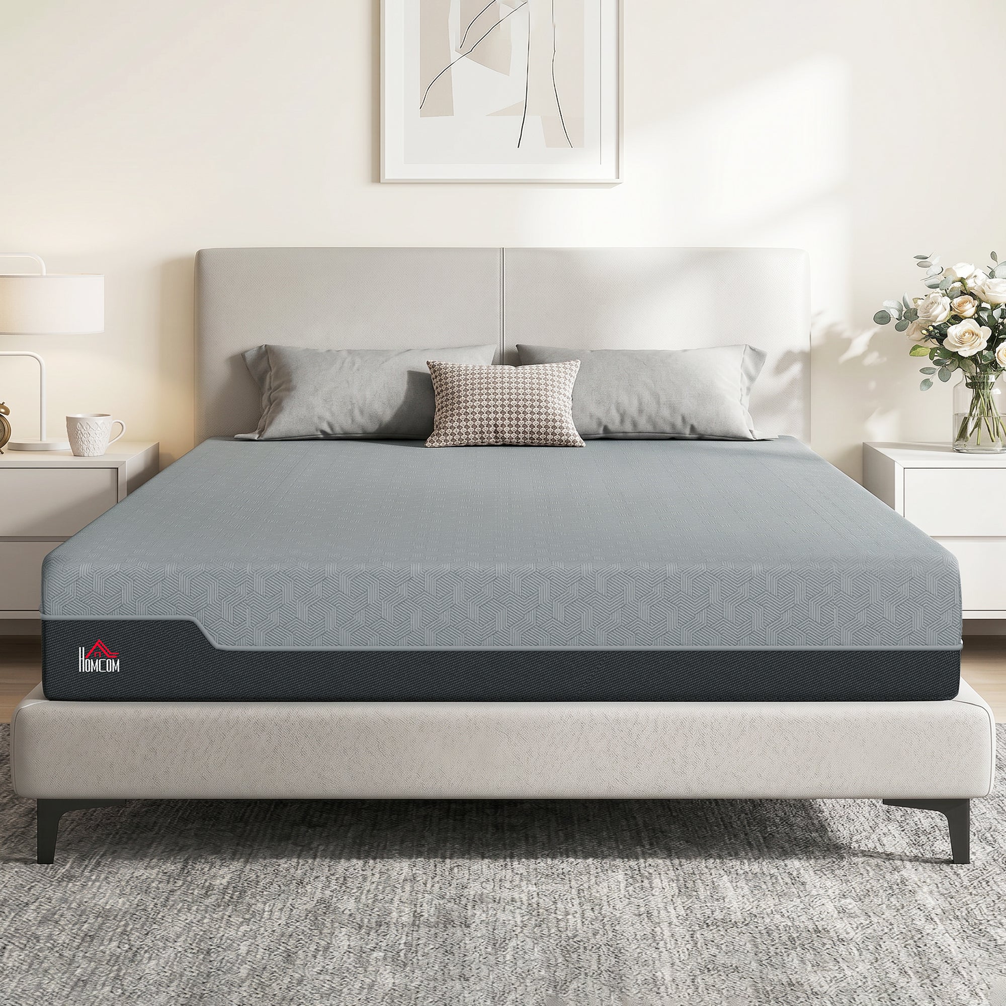 King Mattress, 12 Inch Memory Foam Mattress for Pressure Relief, Graphene Gel Cooling Copper Bed in a Box with Washable Cover, Fiberglass Free, Made in USA, CertiPUR-US Certified, Medium Firm