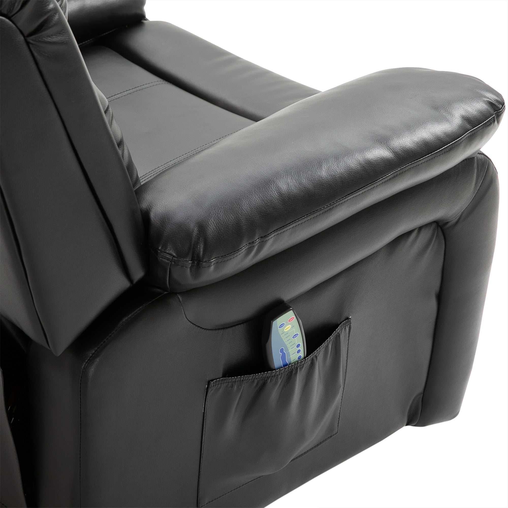 PU Leather Massage Recliner Chair Swivel Rocker Sofa with Remote Control Footrest Black