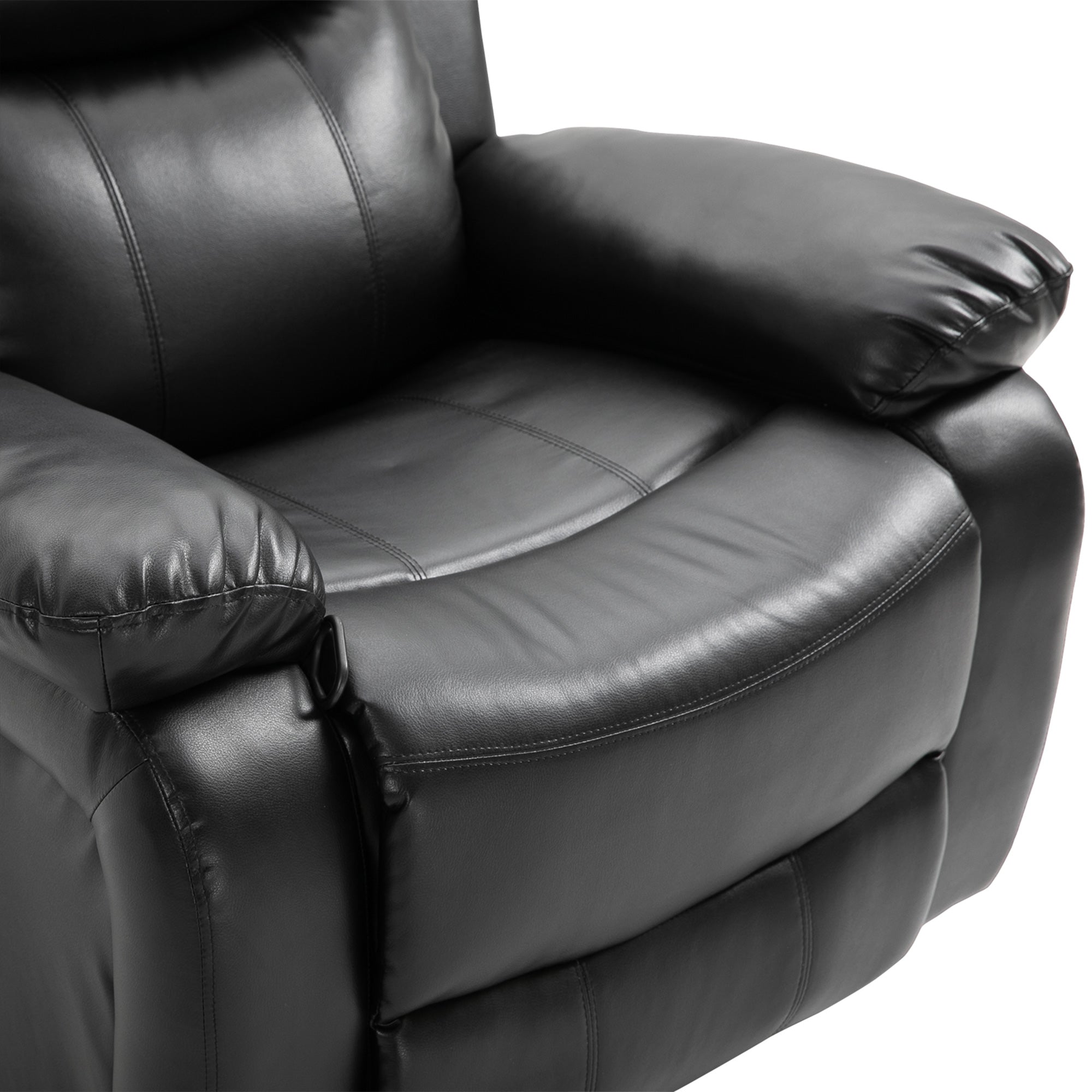 PU Leather Massage Recliner Chair Swivel Rocker Sofa with Remote Control Footrest Black
