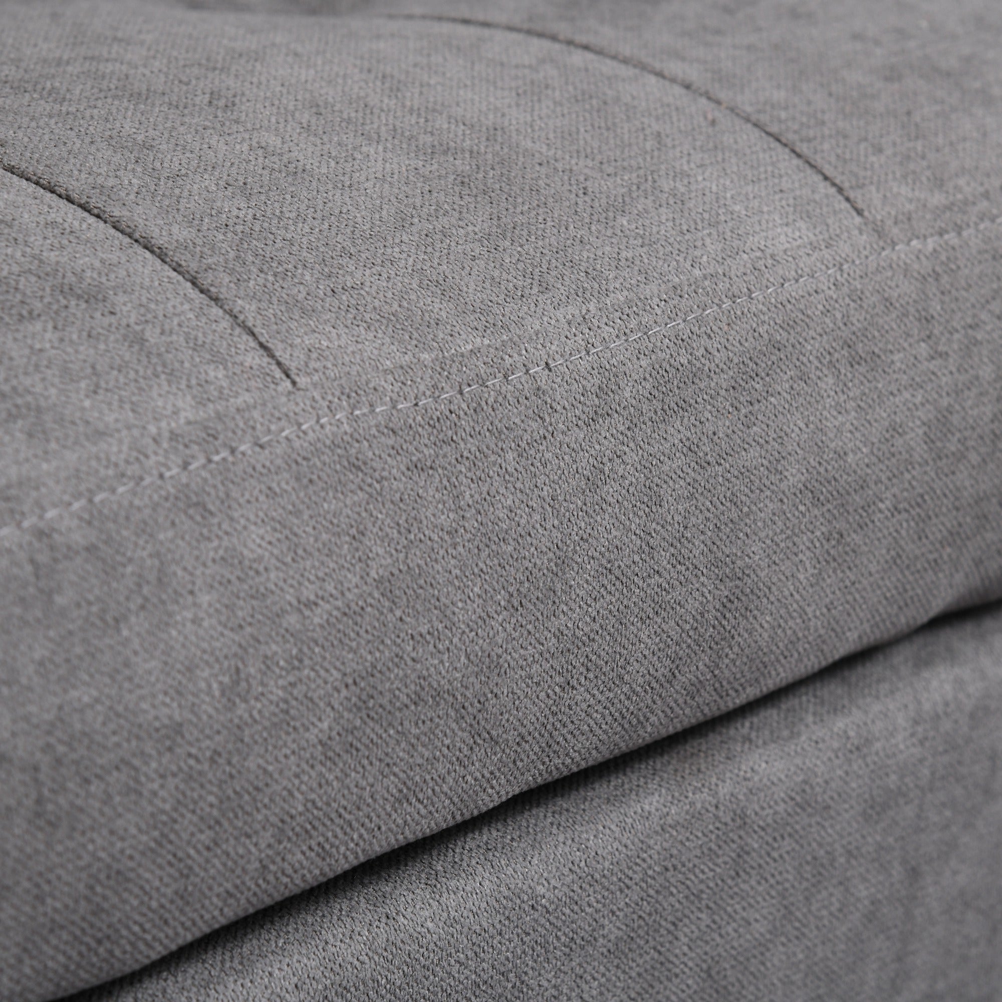 HOMCOM Modern 2 Seater Sofa with Hidden Storage, 117cm Tufted Cotton Couch with Wood Legs, Compact Loveseat for Living Room, Kitchen, Grey