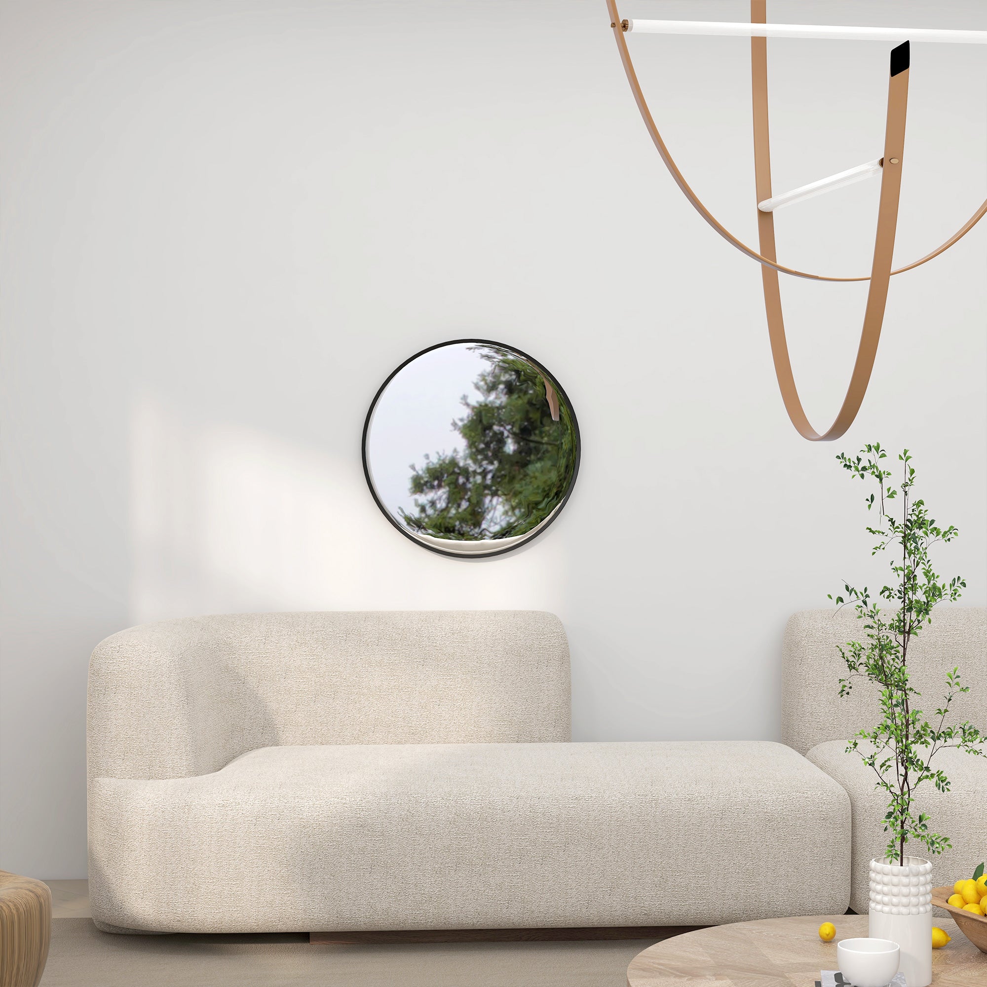 HOMCOM Circle Wall Mirror, 61 cm Round Bathroom Mirror for Living Room, Bedroom, Hallway, Black