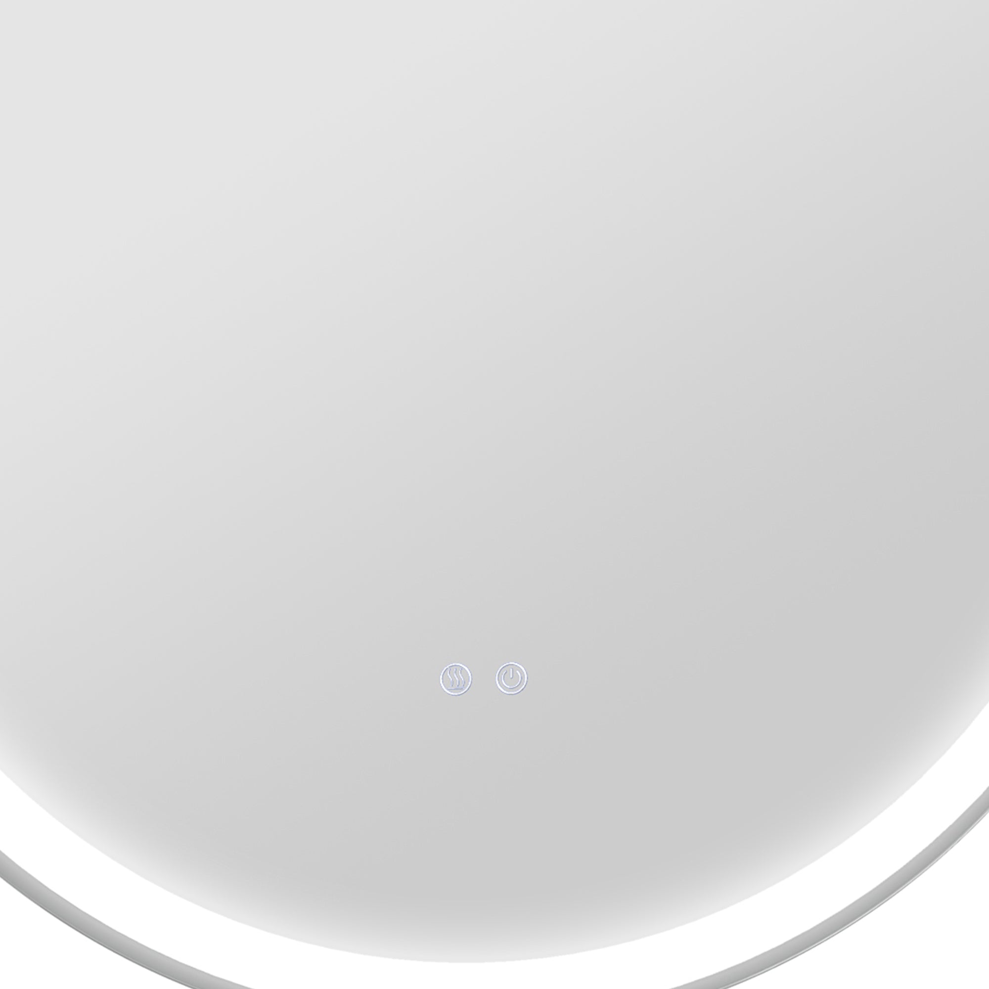 kleankin Round Bathroom Mirror with LED Lights, Wall Mount Dimmable Makeup Mirror with 3 Temperature Colours, Defogging Film and Memory Function, Frameless, Hardwired, 60 x 60 cm