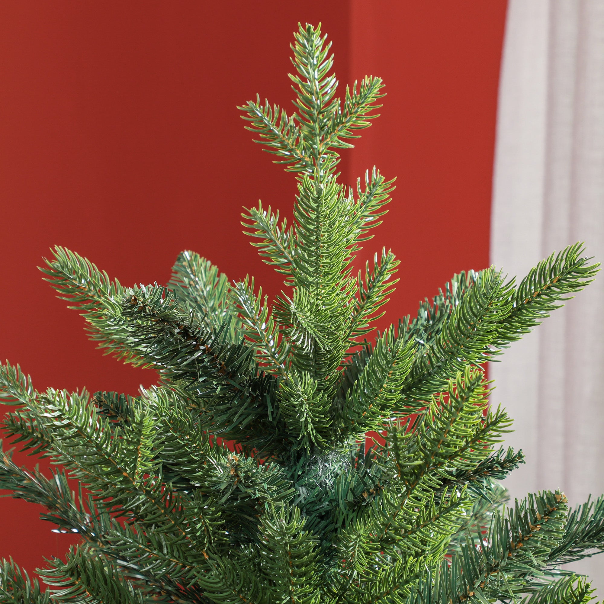 6ft Artificial Christmas Tree with 1821 Tips, Metal Base, Realistic Hinged Xmas Tree for Home Office, Green