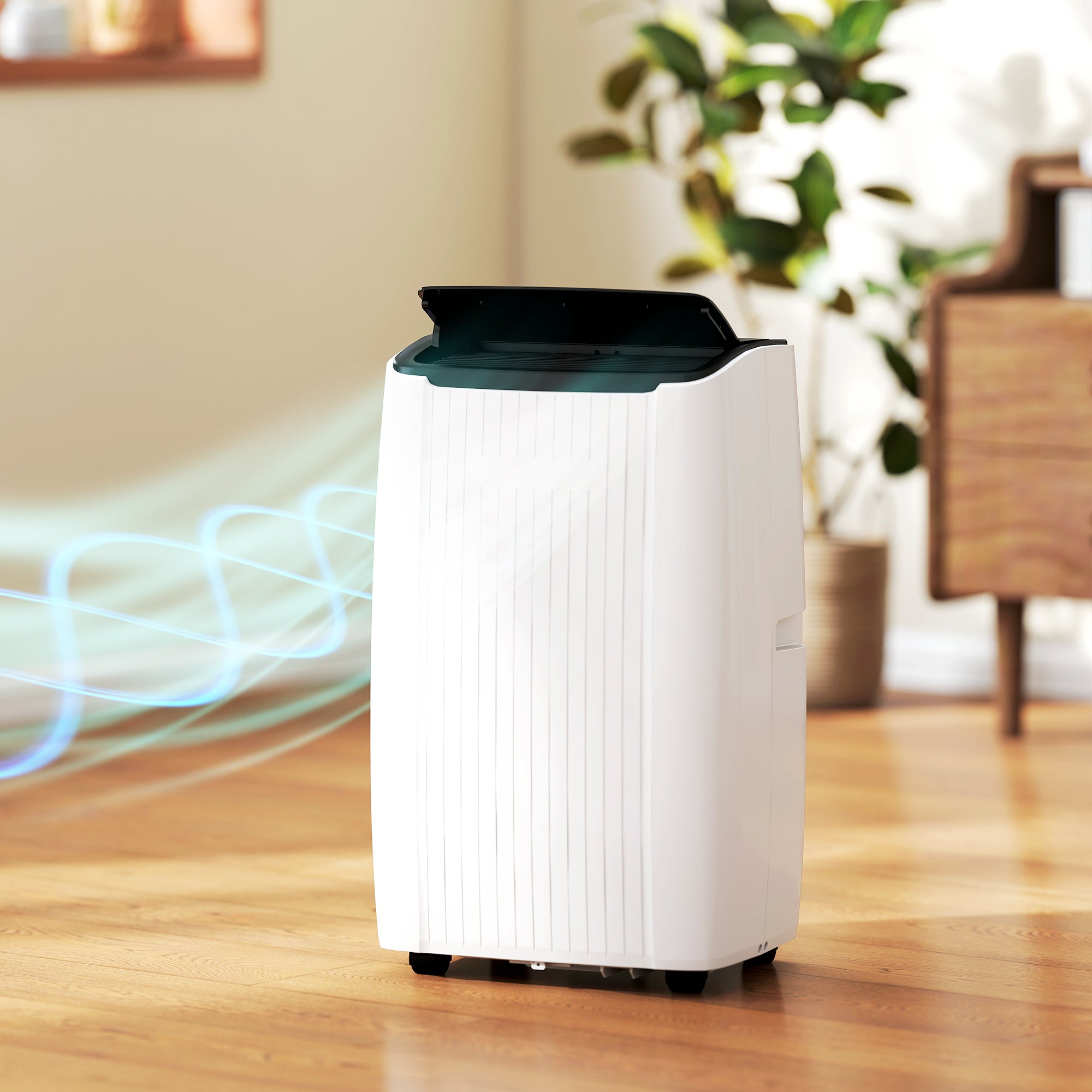 14000 BTU Portable Air Conditioner, 5-in-1 AC Unit with Cool, Heat, Dehumidifier, Fan, Sleep, WiFi Voice Control, 24H Timer, Child Lock, for Room up to 700 Sq. ft, White