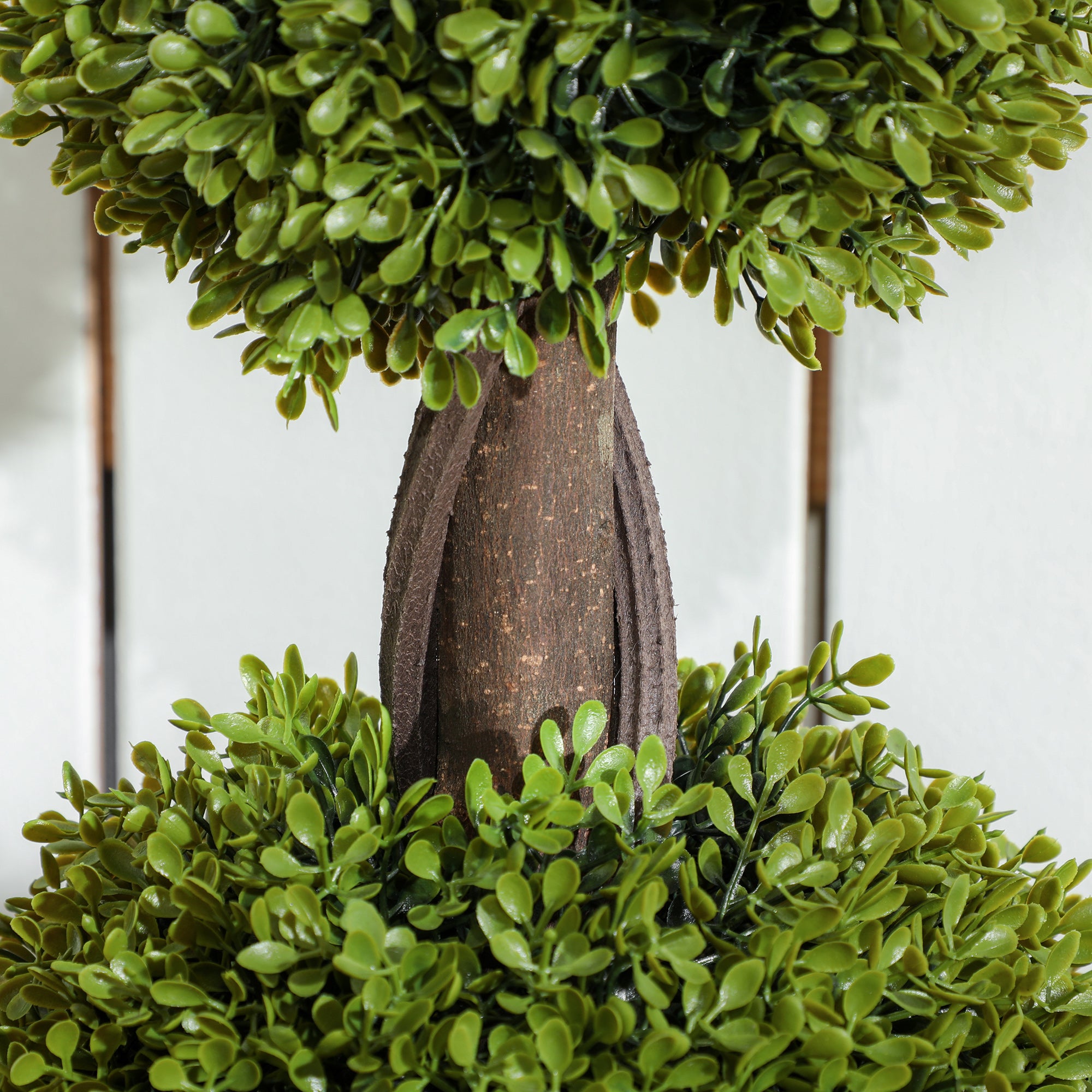 Artificial Boxwood Topiary Tree Set of 2, 45.3" Faux Boxwood Ball Tree in Pot, Fake Plant for Indoor Outdoor Decor, Green