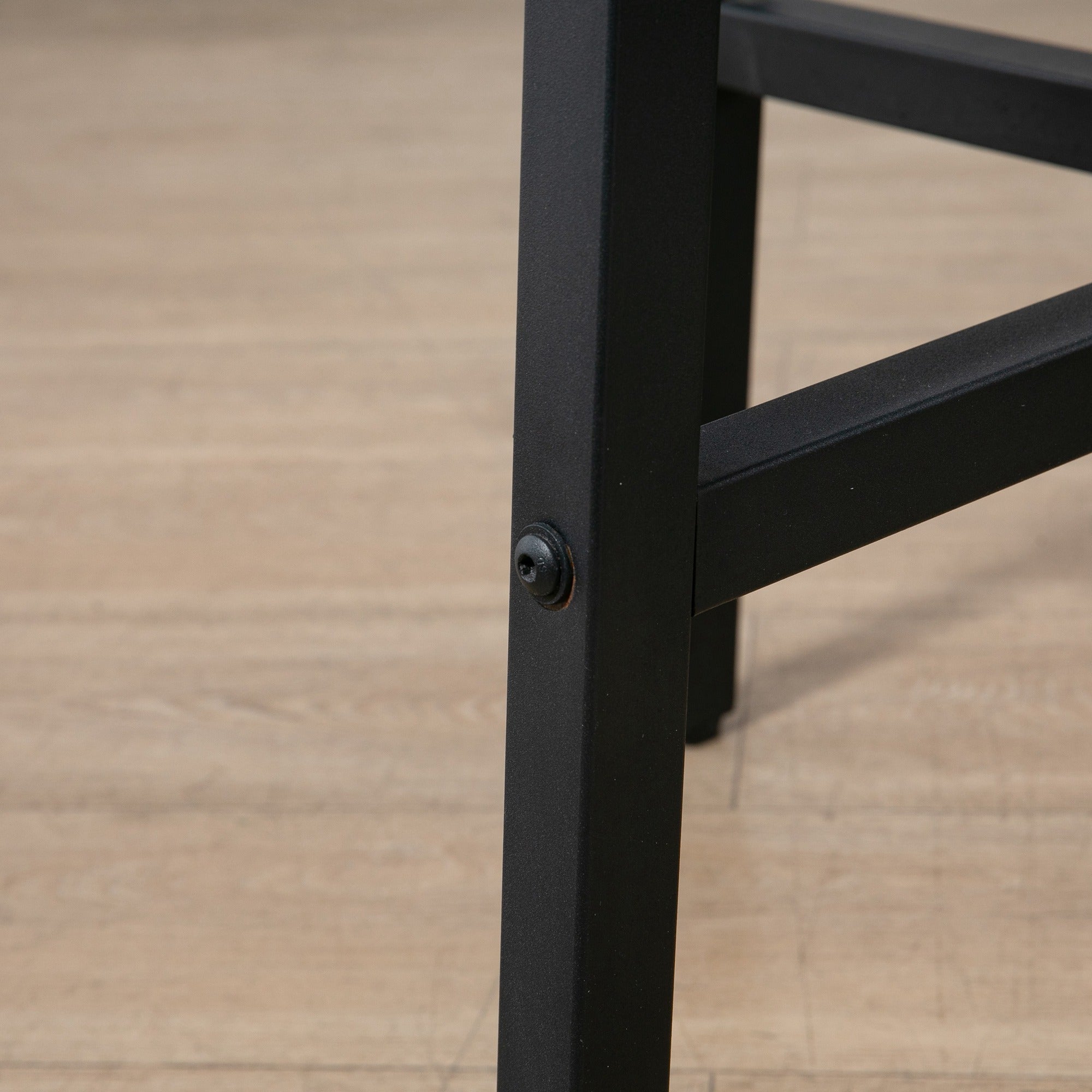 HOMCOM Industrial Style Round Dining Table for 4 People - Kitchen Table with Steel Legs for Dining Room, Living Room, 80cm Diameter, Rustic Brown