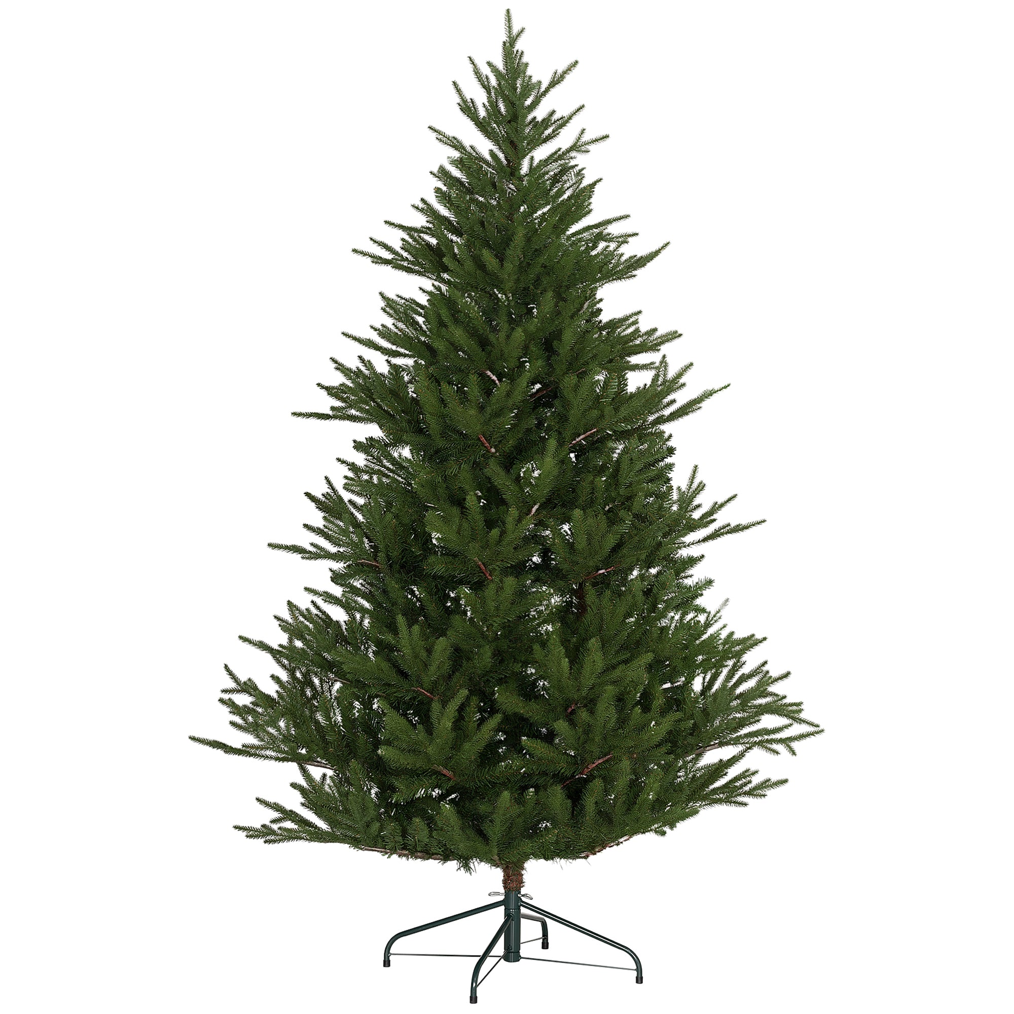 6ft Artificial Christmas Tree with 2380 Tips, Metal Base, Realistic Hinged Xmas Tree, Easy to Assemble, Green