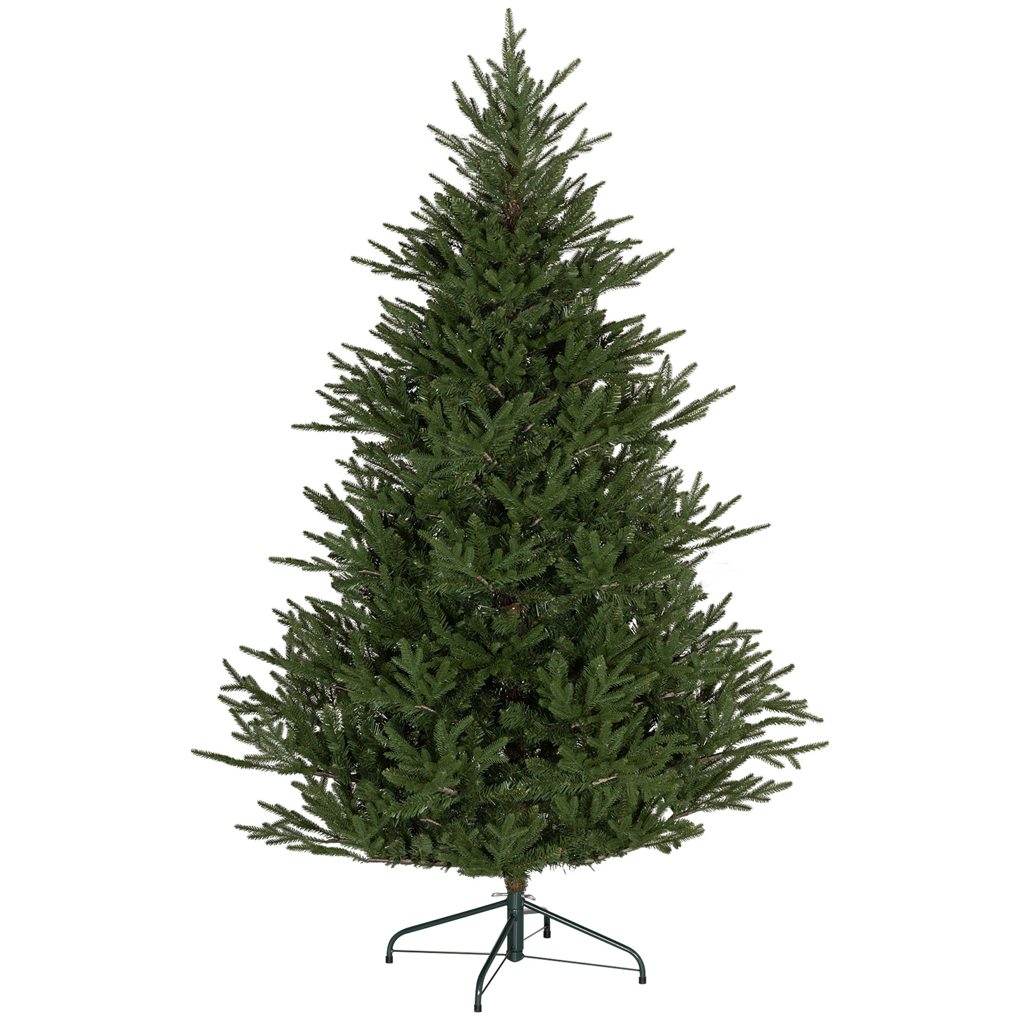 6ft Artificial Christmas Tree with 2380 Tips, Metal Base, Realistic Hinged Xmas Tree, Easy to Assemble, Green