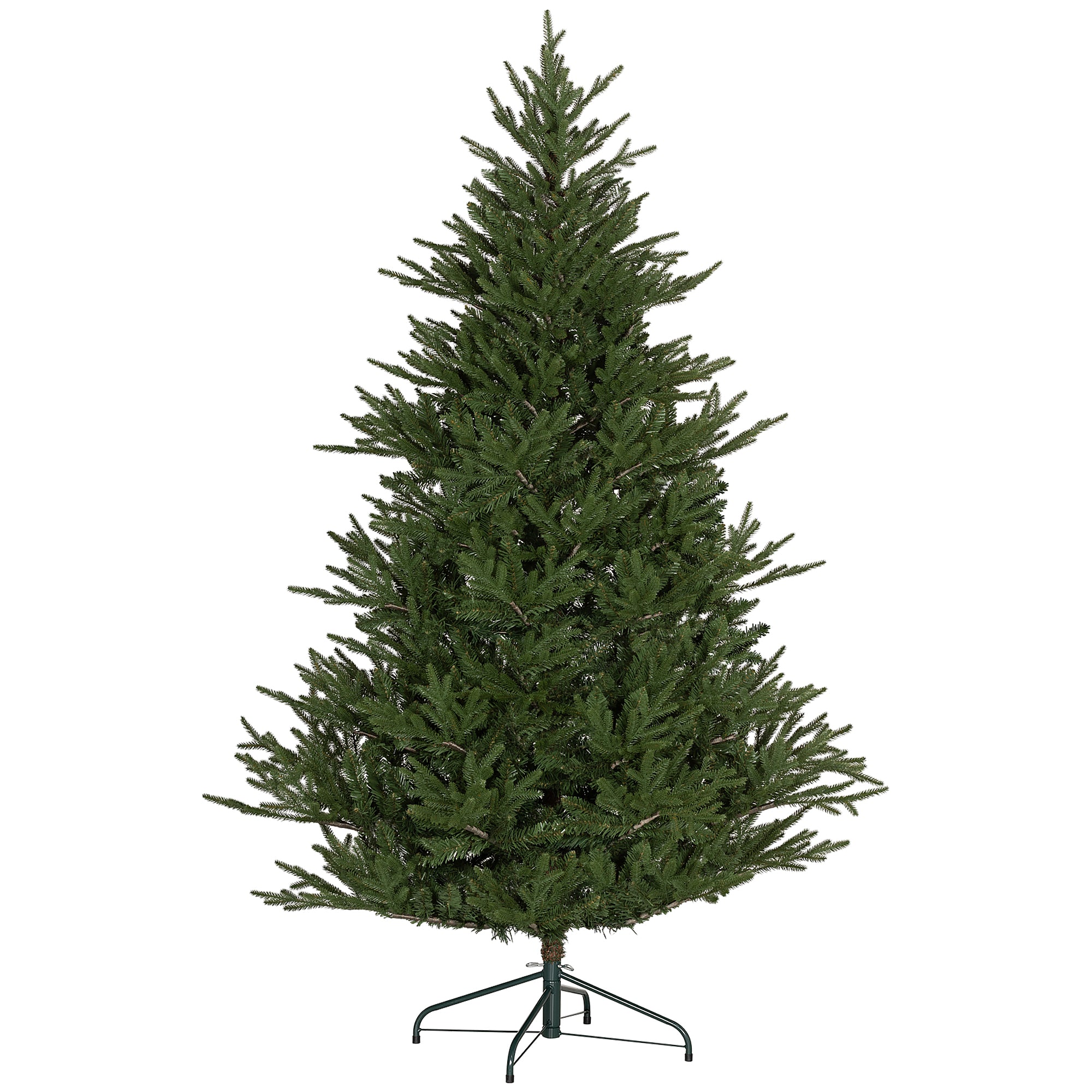 6ft Artificial Christmas Tree with 2380 Tips, Metal Base, Realistic Hinged Xmas Tree, Easy to Assemble, Green