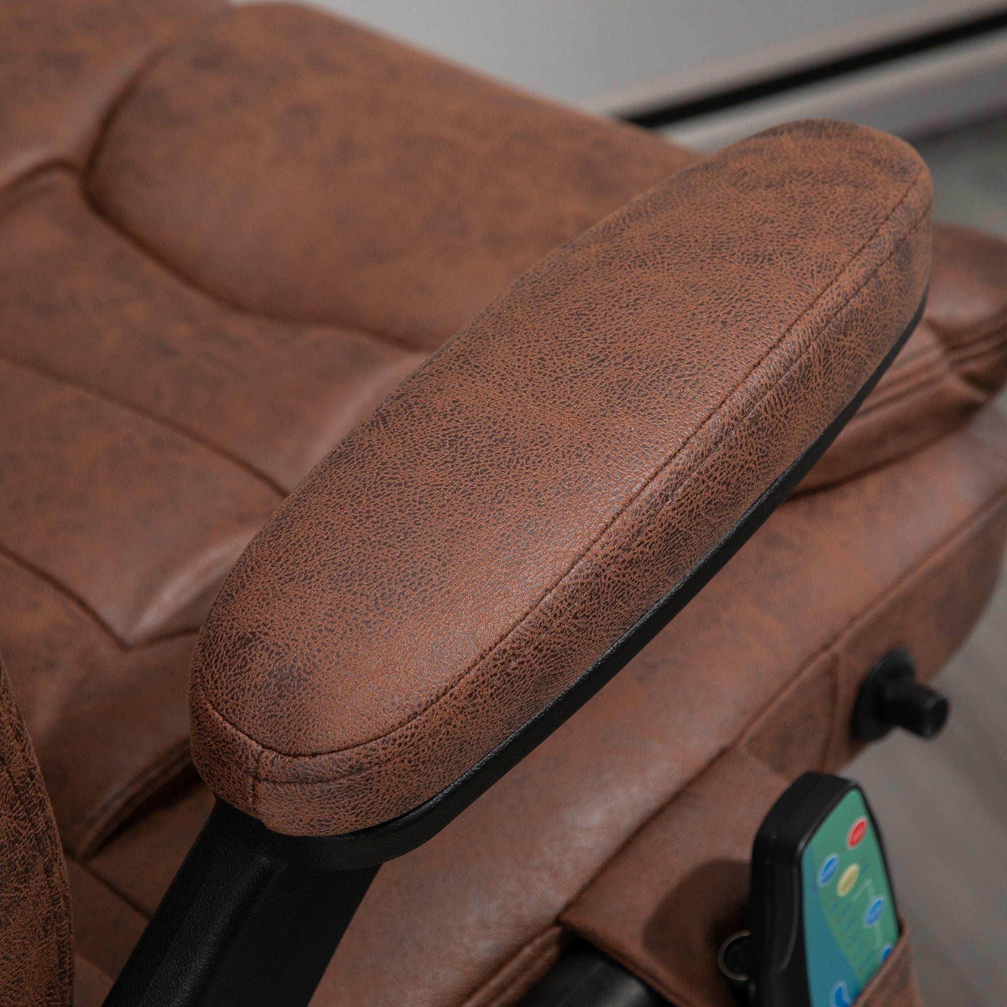 Vinsetto Office Chair, Ergonomic Desk Chair with 6-Point Massage and Back Heated, Microfiber Cloth Computer Gaming Chair with Arms, Lumbar Support, Brown