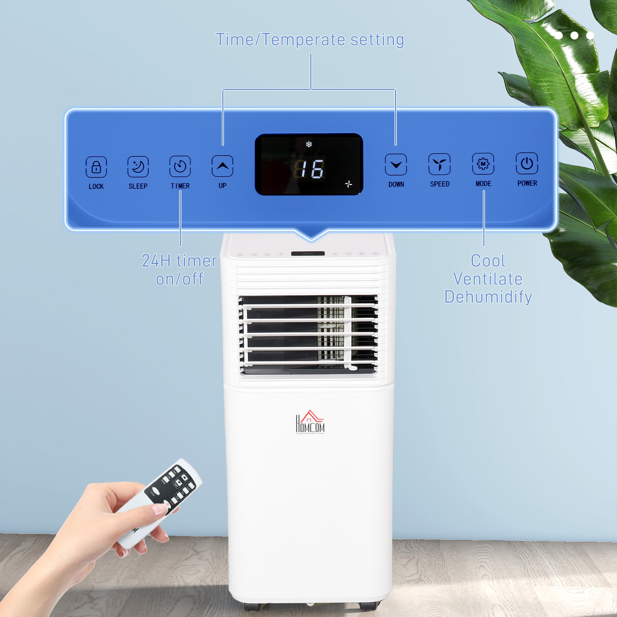 Portable Air Conditioner, 10,000 BTU Portable AC Unit with Dehumidifier & Fan, Sleep Modes, 24H Timer, Remote Control, Rooms up to 441 Sq. ft for Home, Office, White