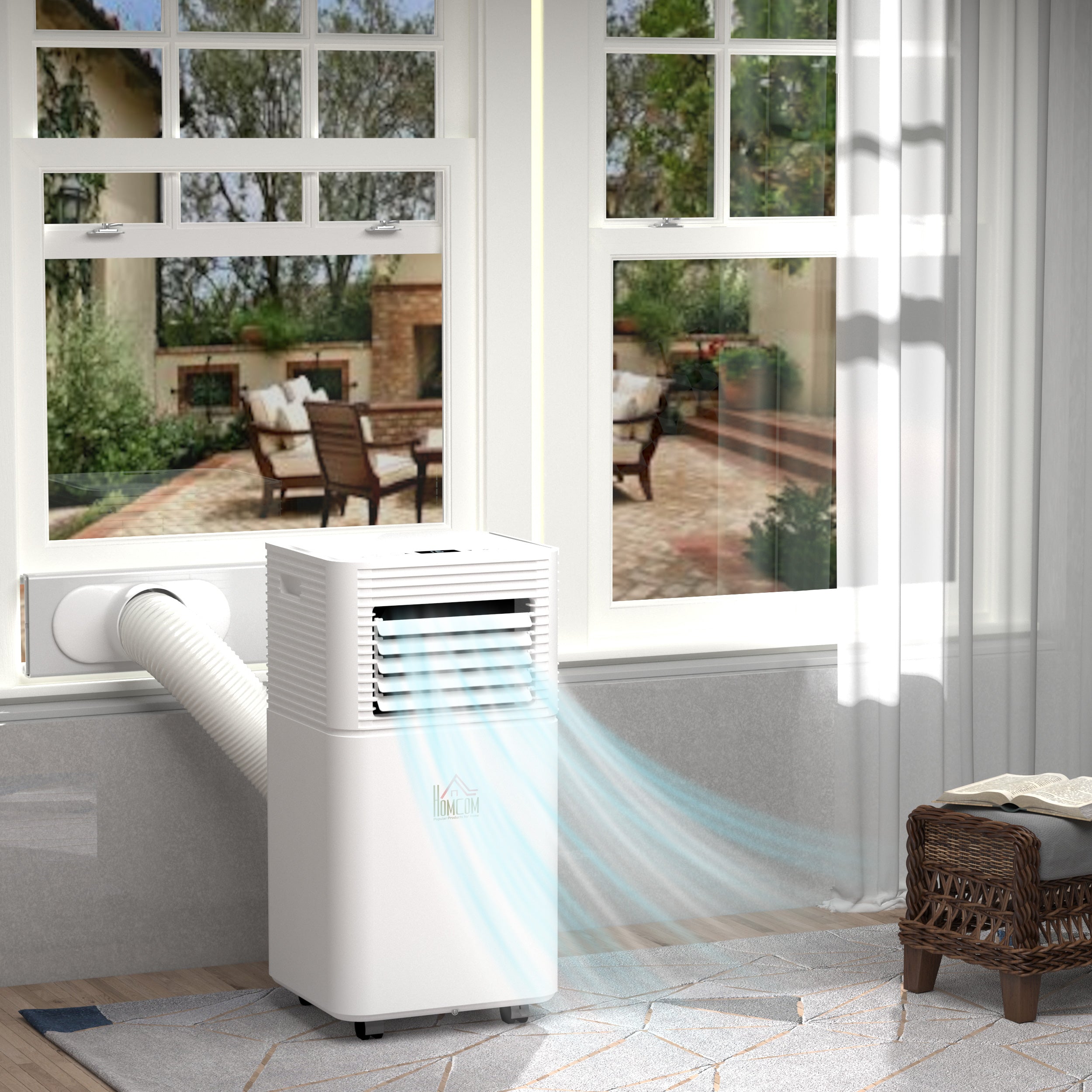 Portable Air Conditioner, 10,000 BTU Portable AC Unit with Dehumidifier & Fan, Sleep Modes, 24H Timer, Remote Control, Rooms up to 441 Sq. ft for Home, Office, White