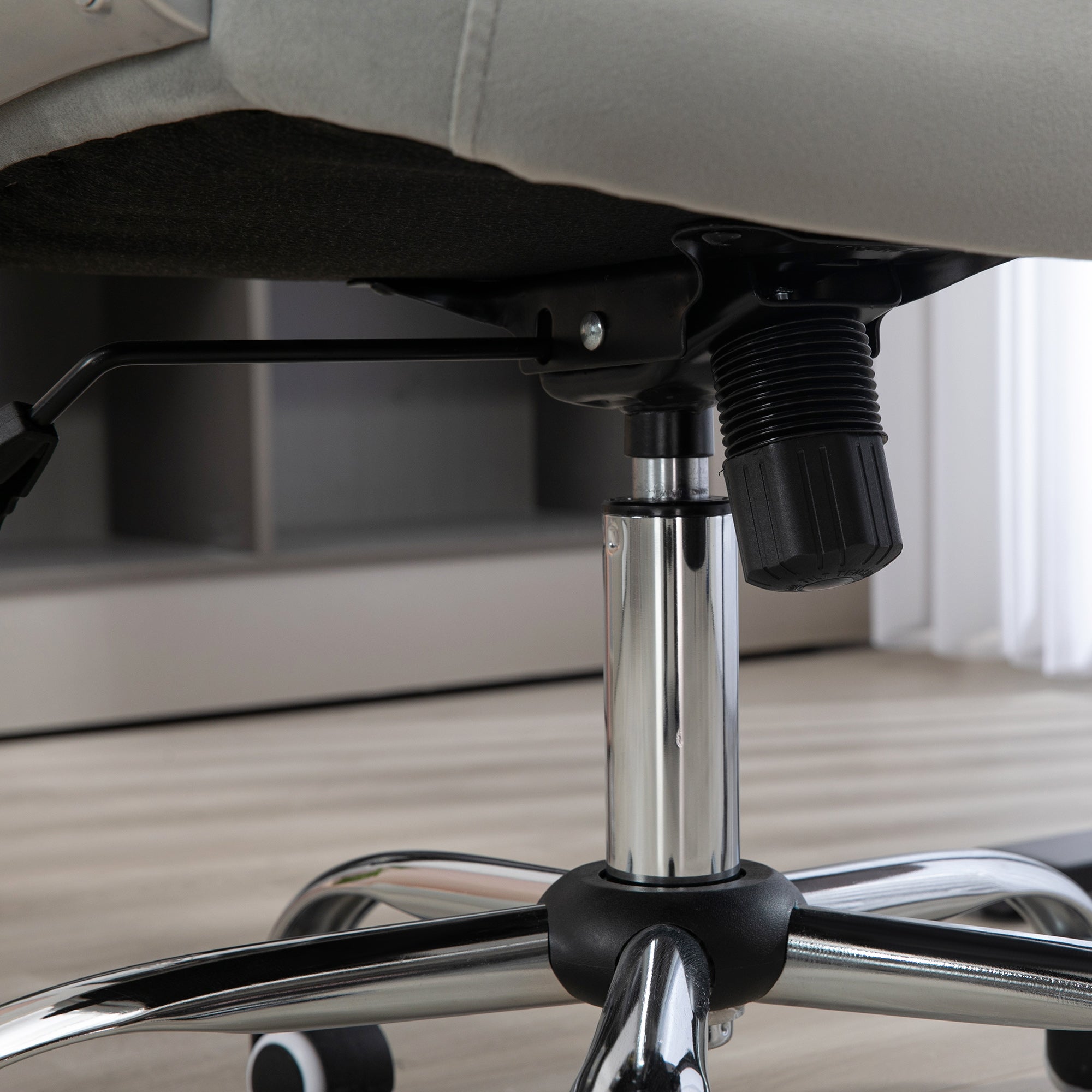 Velvet Office Chair, 360° Swivel Desk Chair with Adjustable Height & Tilt, Light Gray