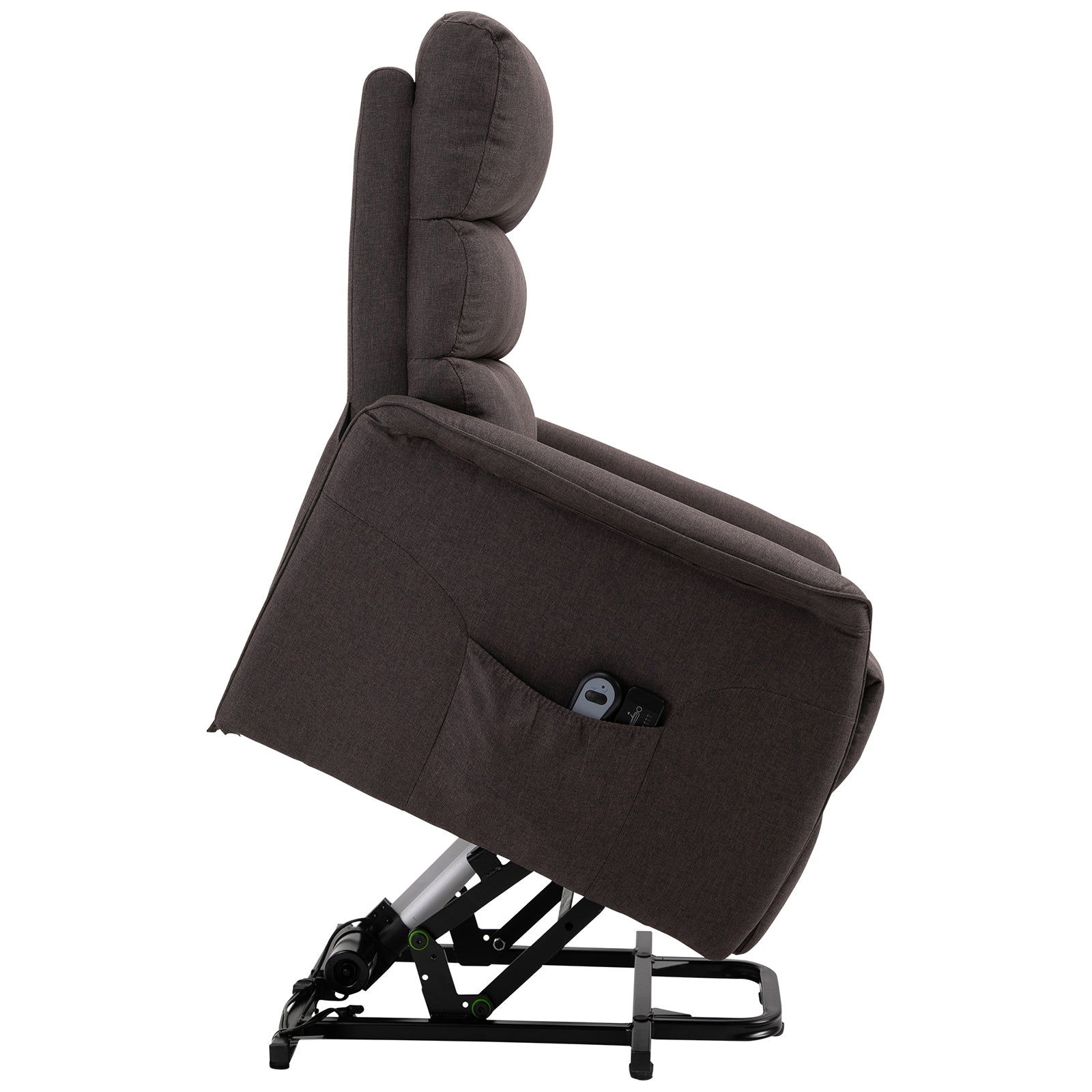 Electric Power Lift Chair with 135° Recline & Remote Control for Elderly Comfort, Brown - HOMCOM