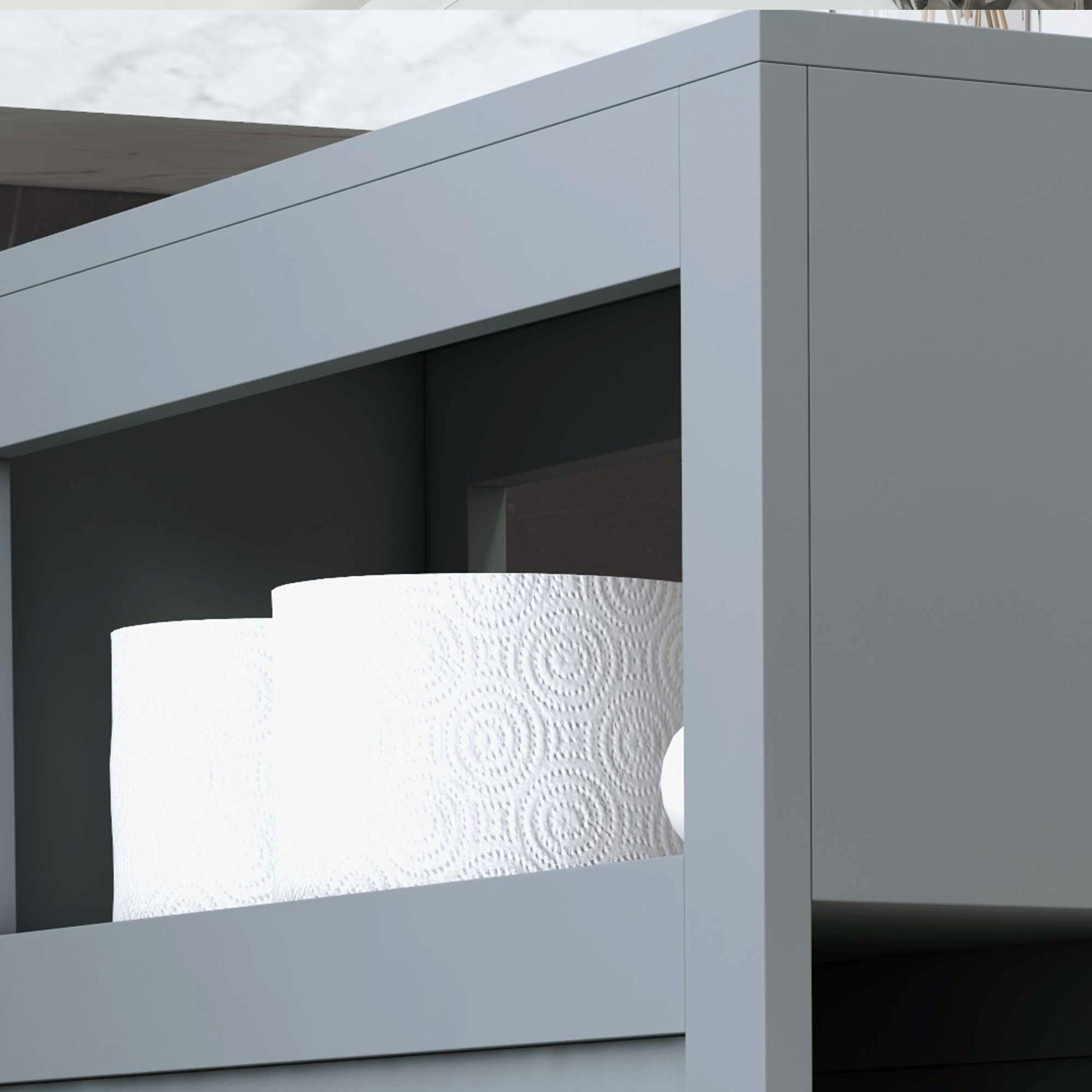 Bathroom Floor Organizer, Space Saving Narrow Storage Cabinet with Drawers, Gray