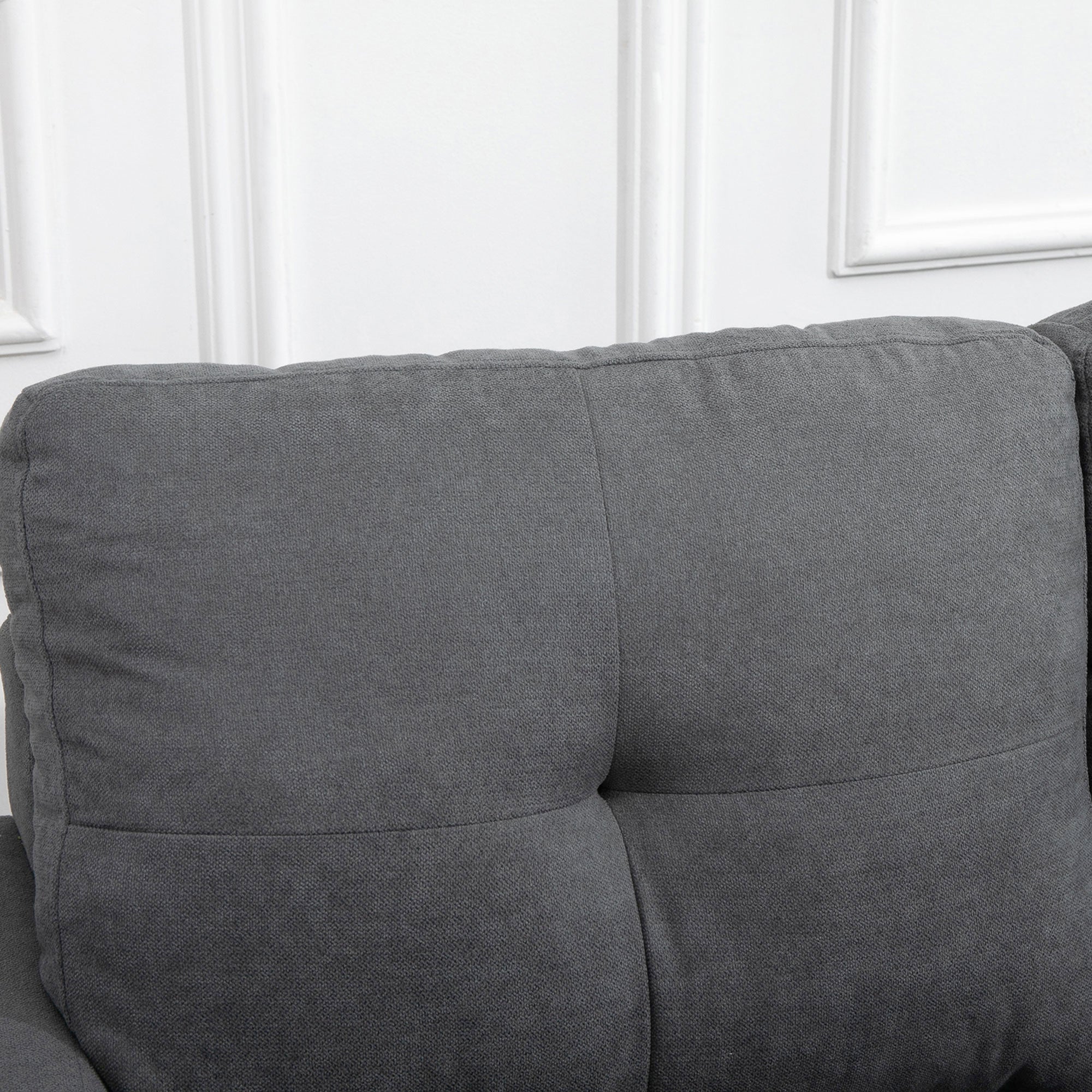 HOMCOM Modular Sectional Sofa, L Shape Sectional Couch with Reversible Chaise, Modern Tufted 3 Seater Corner Sofa with Wooden Legs for Living Room, Bedroom, Dark Grey