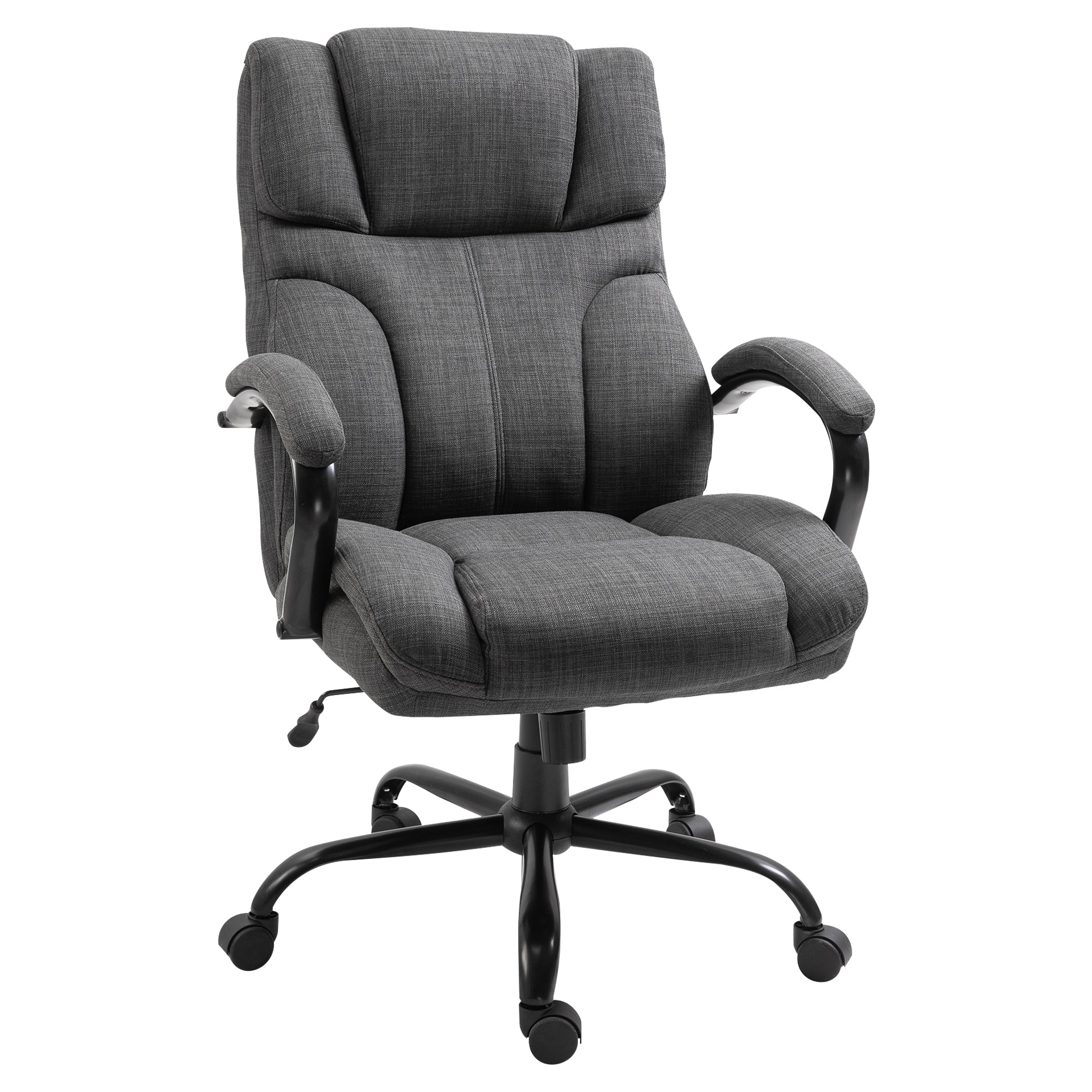 500lbs Ergonomic Executive Computer Chair w/ Adjustable Height & Linen Finish, Dark Grey