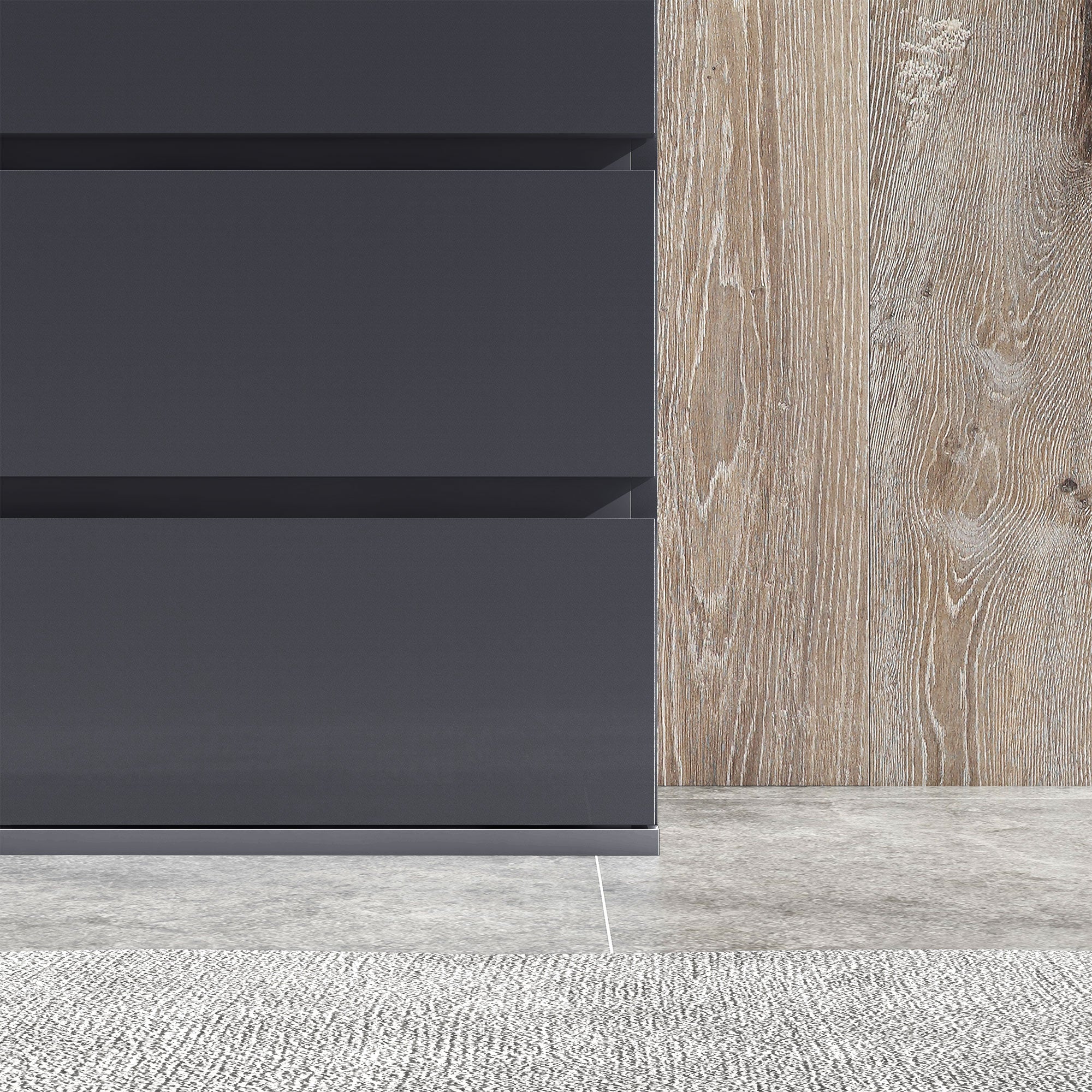 HOMCOM High Gloss Chest of Drawers, 5 Drawers Dresser, Modern Storage Drawer Unit with Soft Closing Mechanism for Bedroom, Grey