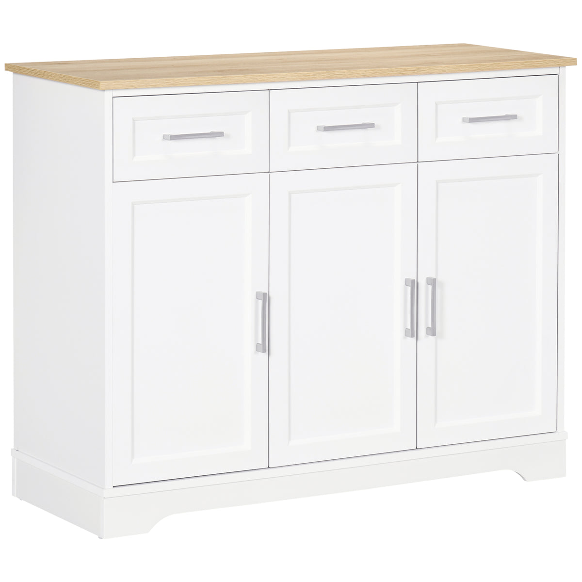 Homcom Kitchen Sideboard Buffet Cabinet with Storage, Kitchen Island, White