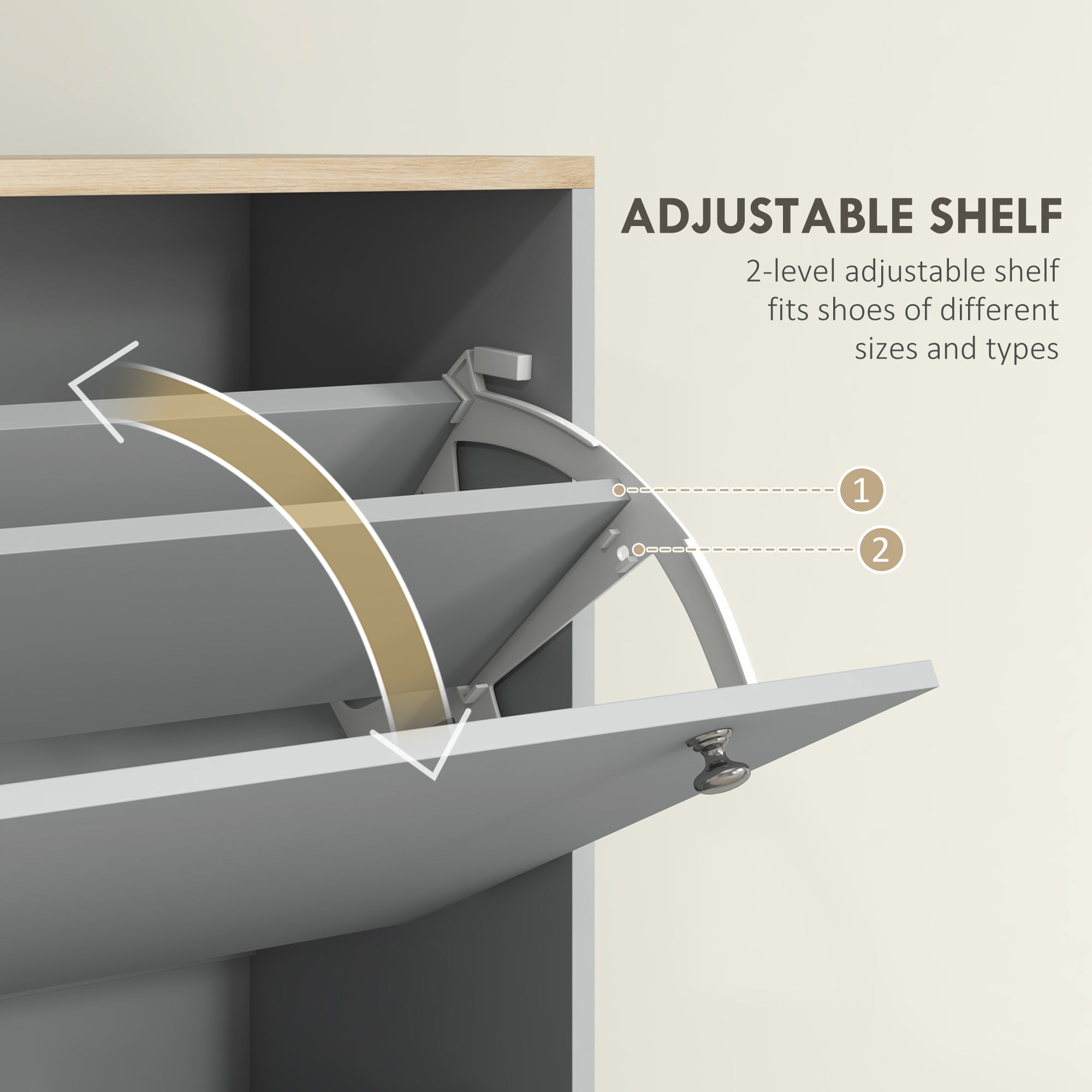HOMCOM Shoe Cabinet, Narrow Shoe Storage Cabinet with 3 Flip Drawers and Adjustable Shelves for 24 Pairs of Shoes for Entryway, Hallway, Grey