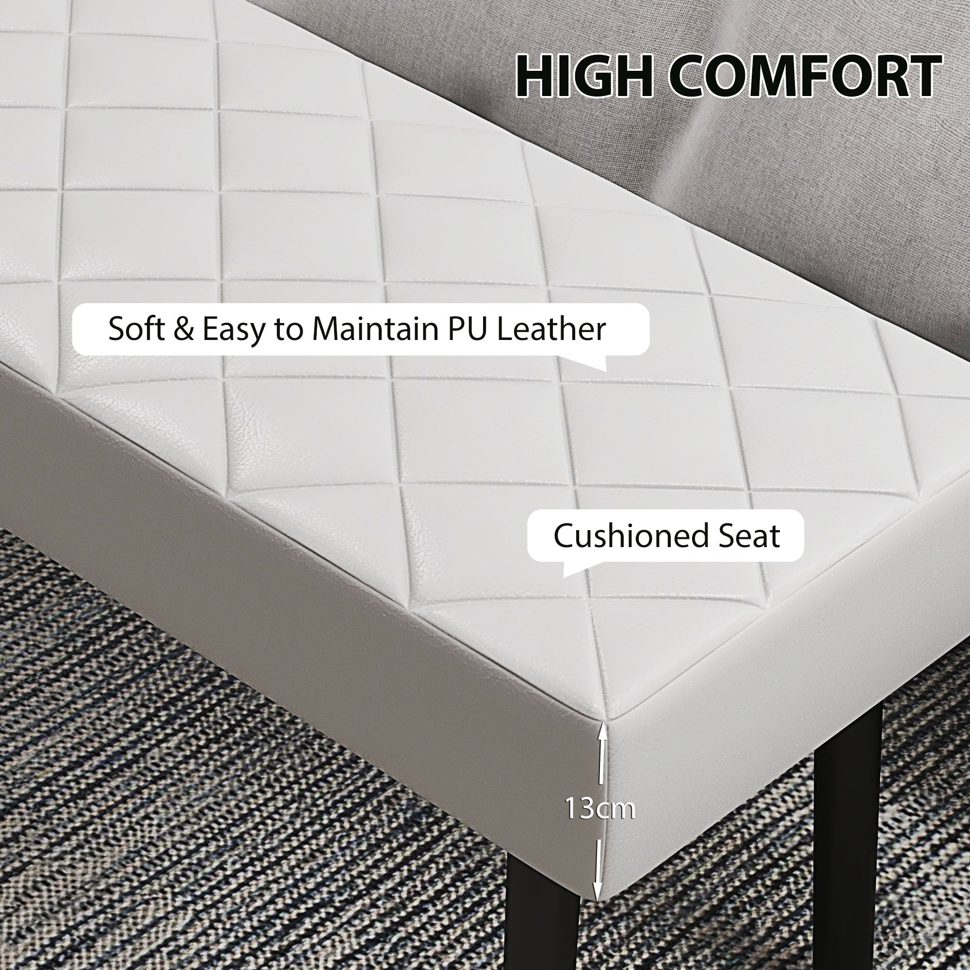 39.4" Faux Leather Upholstered Entryway Bench with Metal Legs & Padded Seat, Gray