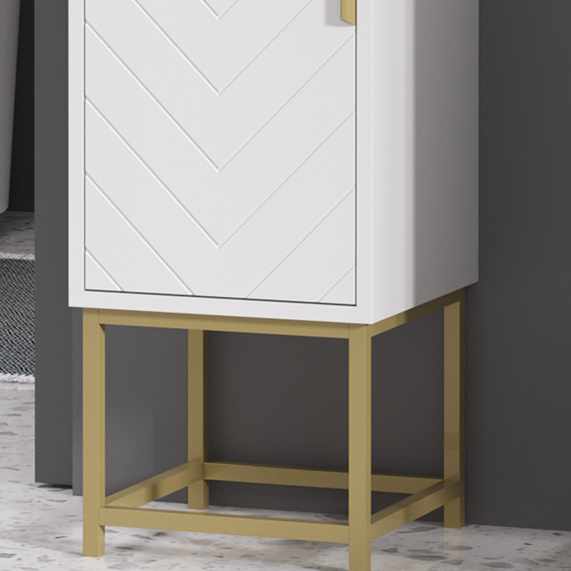 kleankin Narrow Bathroom Storage Cabinet, Freestanding Tallboy Storage Unit with Adjustable Shelf, 2 Doors and Steel Base, Slim Corner Organizer, White